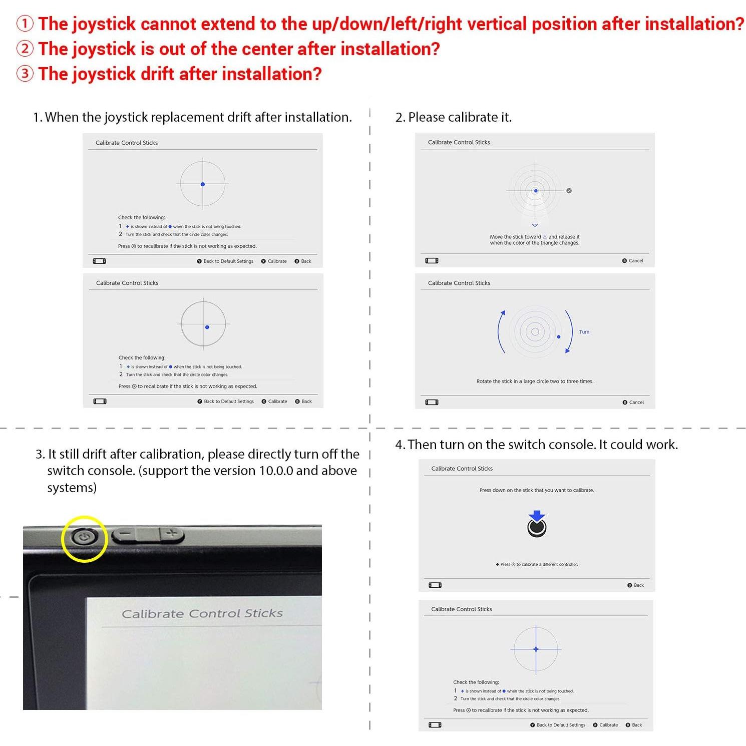 Reemplazo JoyCon JAOYSTII 4 Piezas para Nintendo Switch