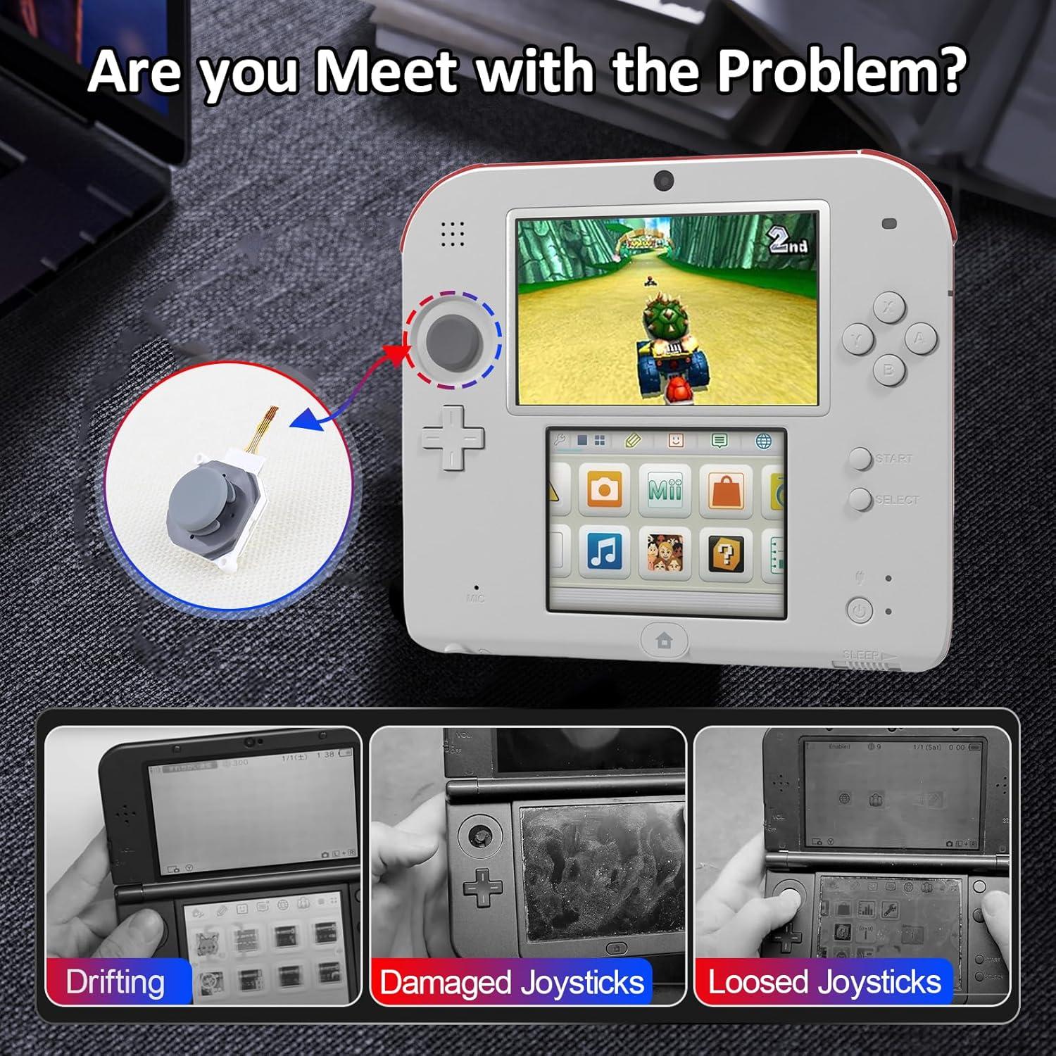 Reemplazo Joysticks 3D YWLRONG para Nintendo 3DS XL Gris