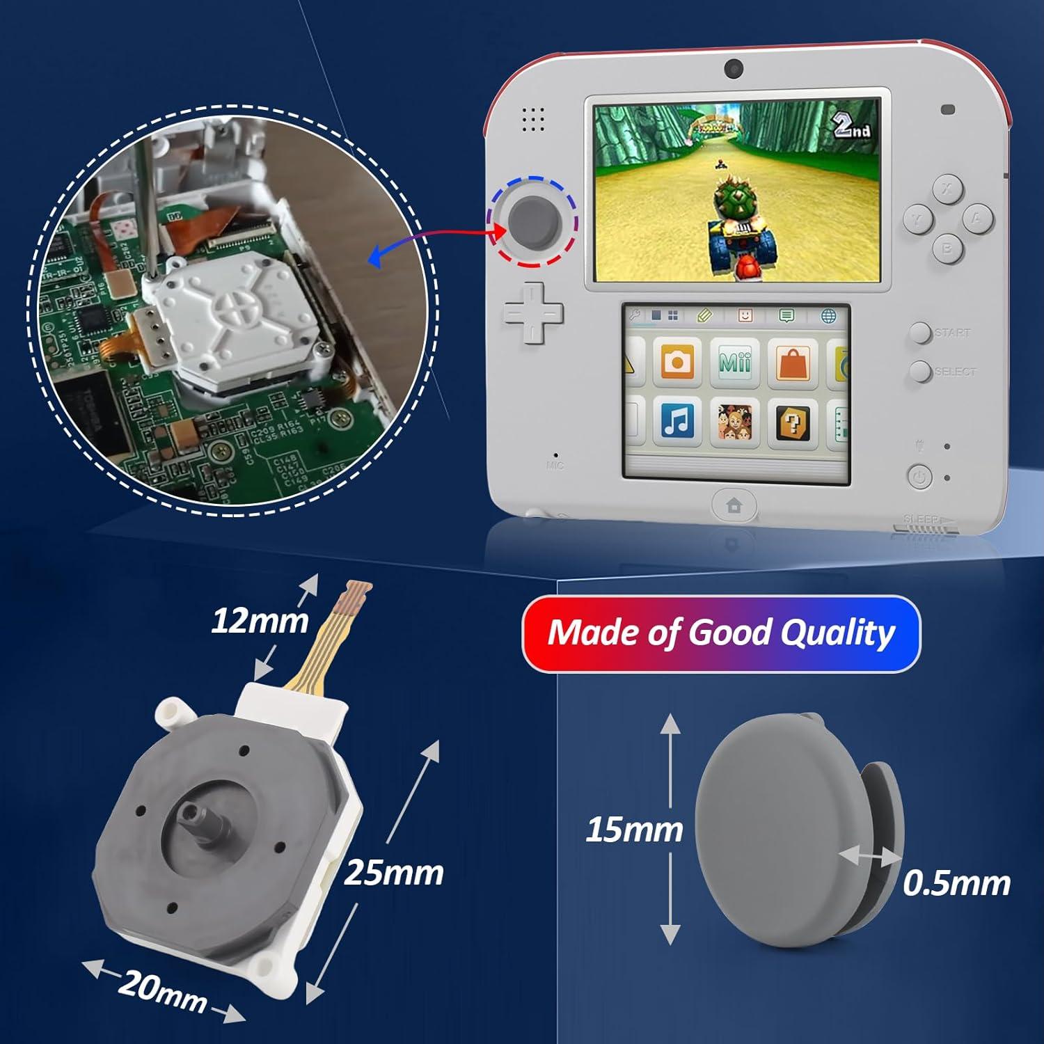 Reemplazo Joysticks 3D YWLRONG para Nintendo 3DS XL Gris