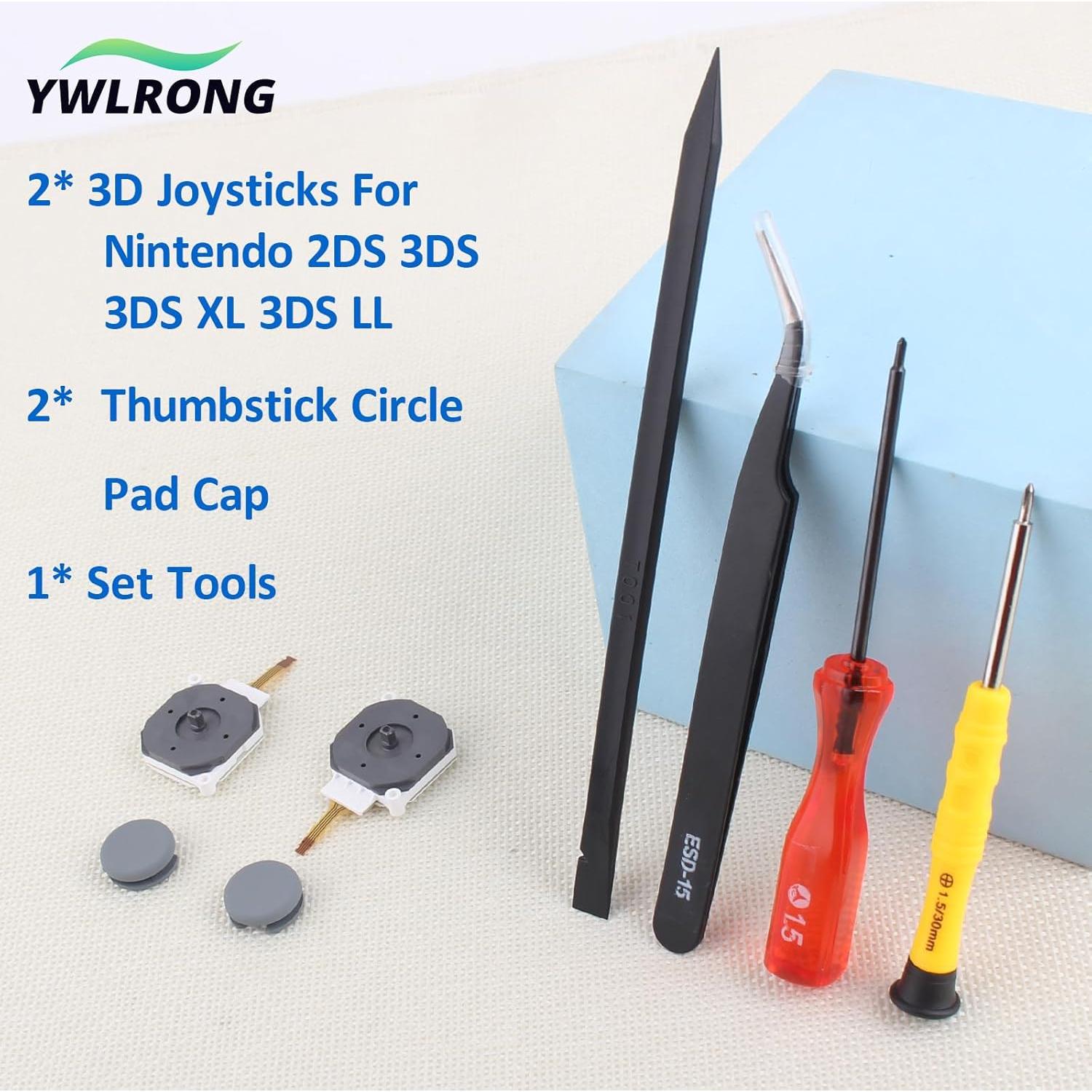 Reemplazo Joysticks 3D YWLRONG para Nintendo 3DS XL Gris