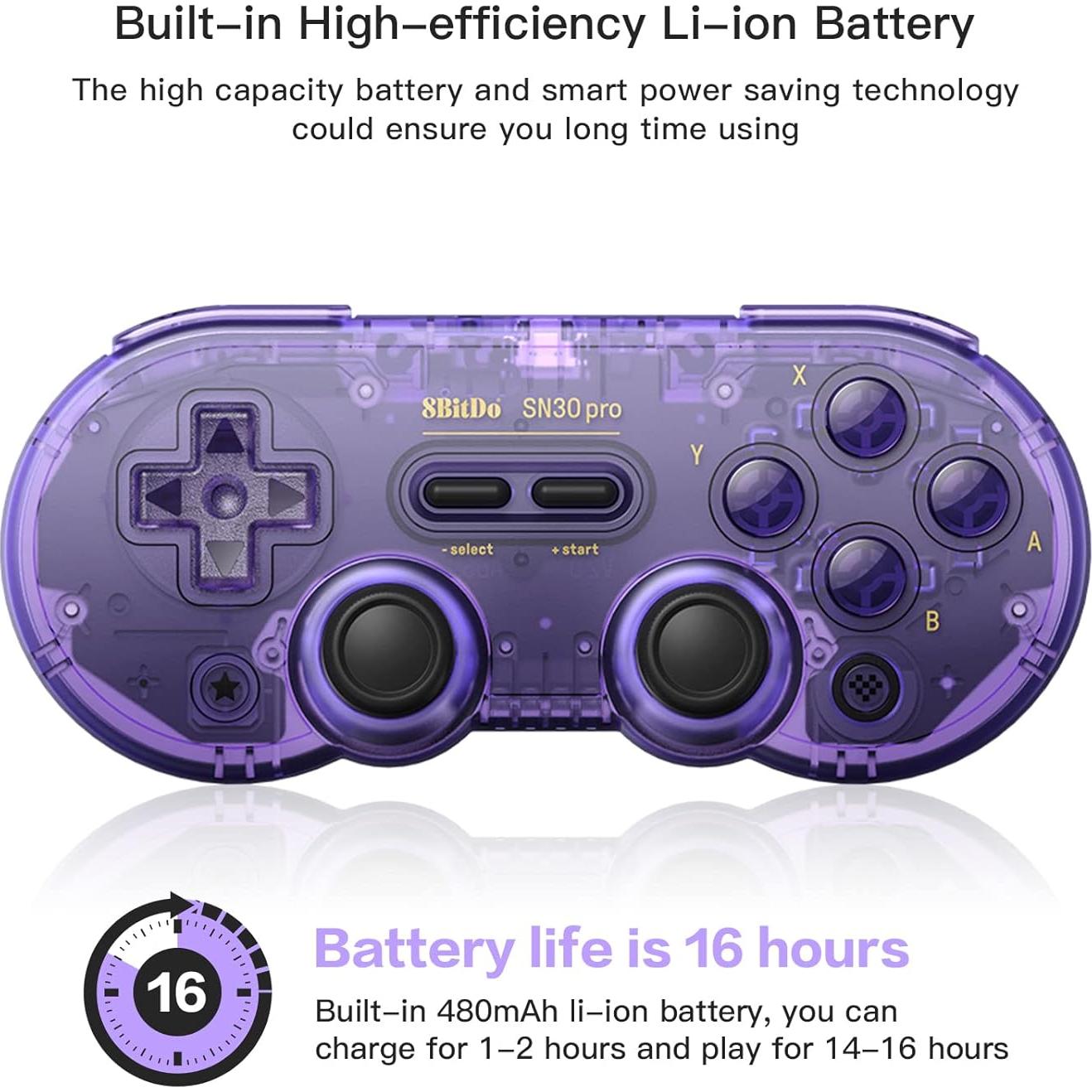 Controlador Inalámbrico 8Bitdo SN30 Pro Bluetooth Rumble
