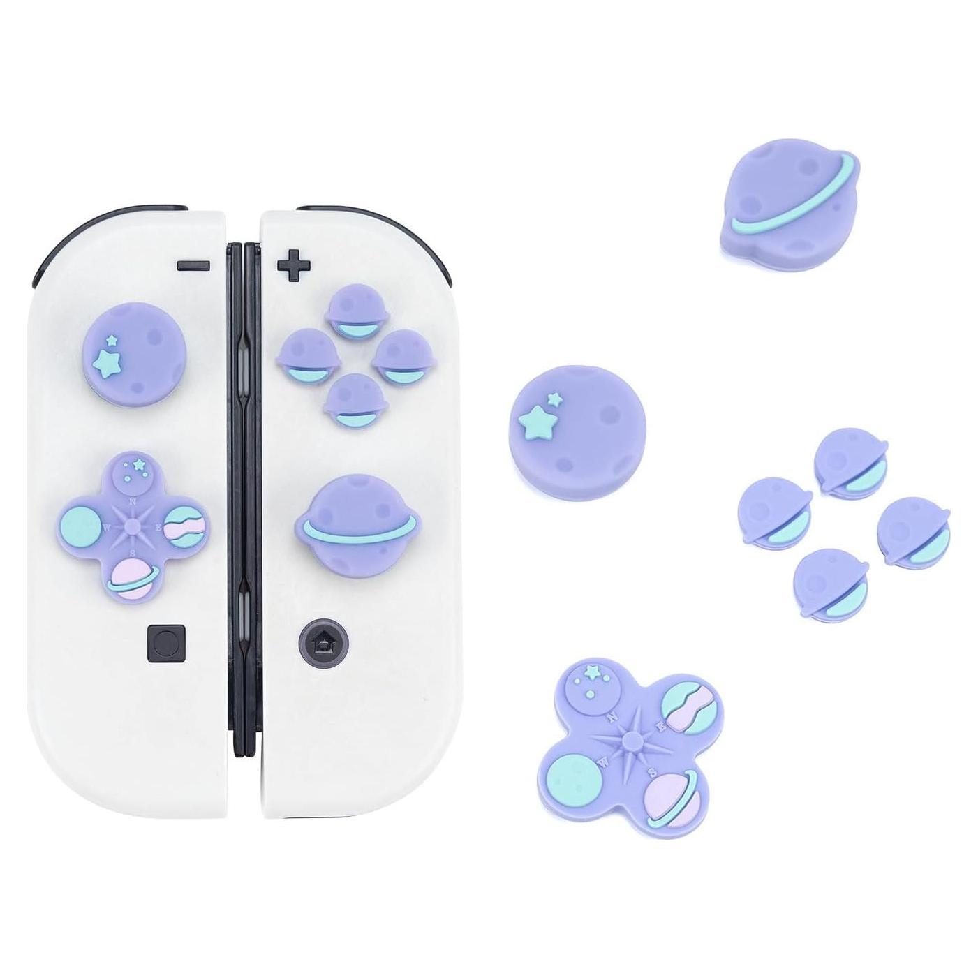 Tapas de Botón GeekShare para Switch - Set de Silicona Púrpura