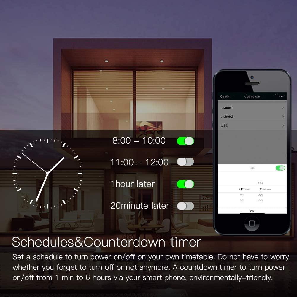 Enchufe Inteligente MOES WiFi 15A 2 en 1 con USB