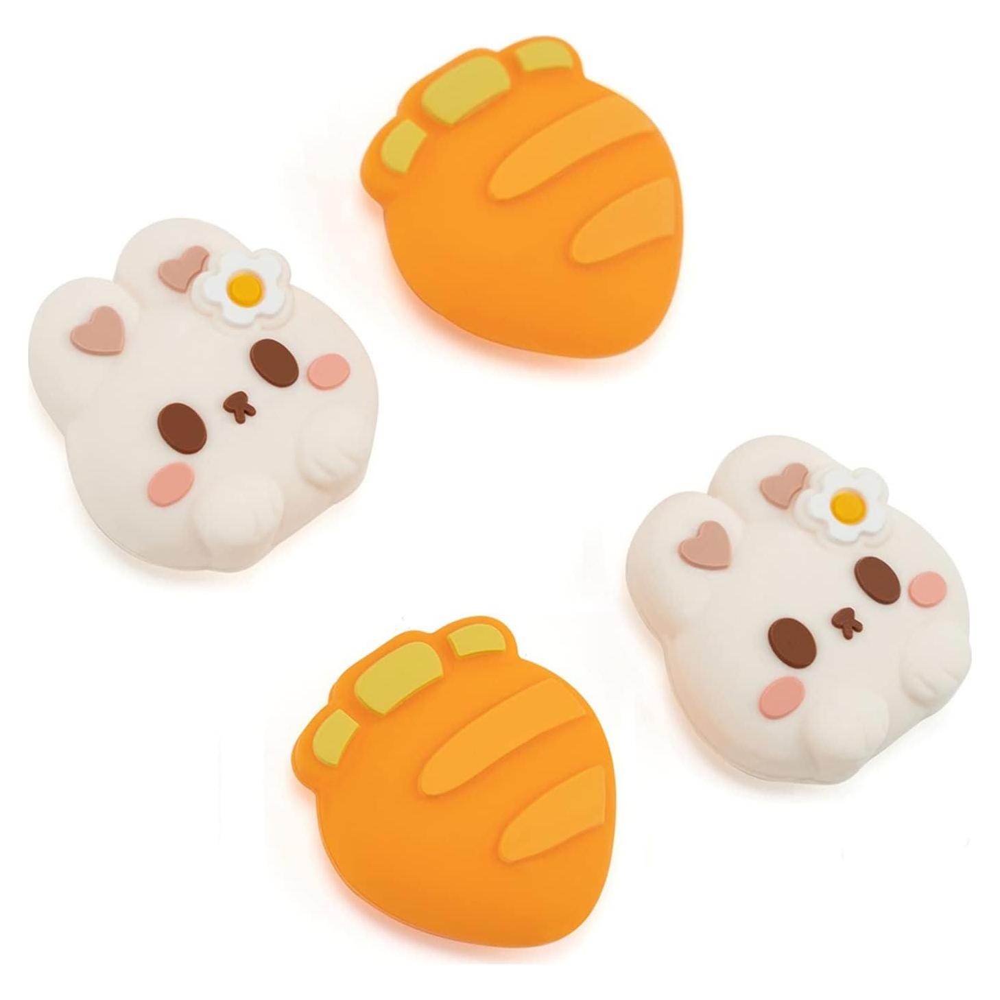 Tapones de Silicona GeekShare para Joycon Switch - Conejo y Zanahoria