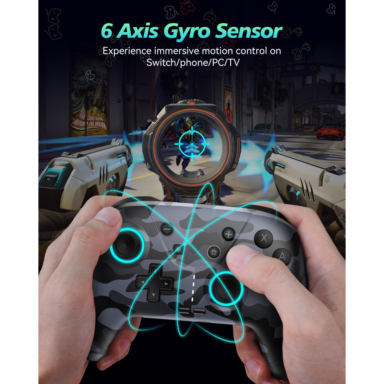 Controlador Inalámbrico GMBACK Bluetooth con Joysticks Hall