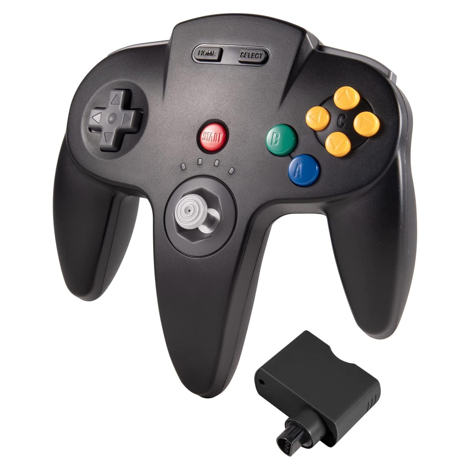 Controlador Inalámbrico KIWITATA para N64 Negro - Joystick Recargable