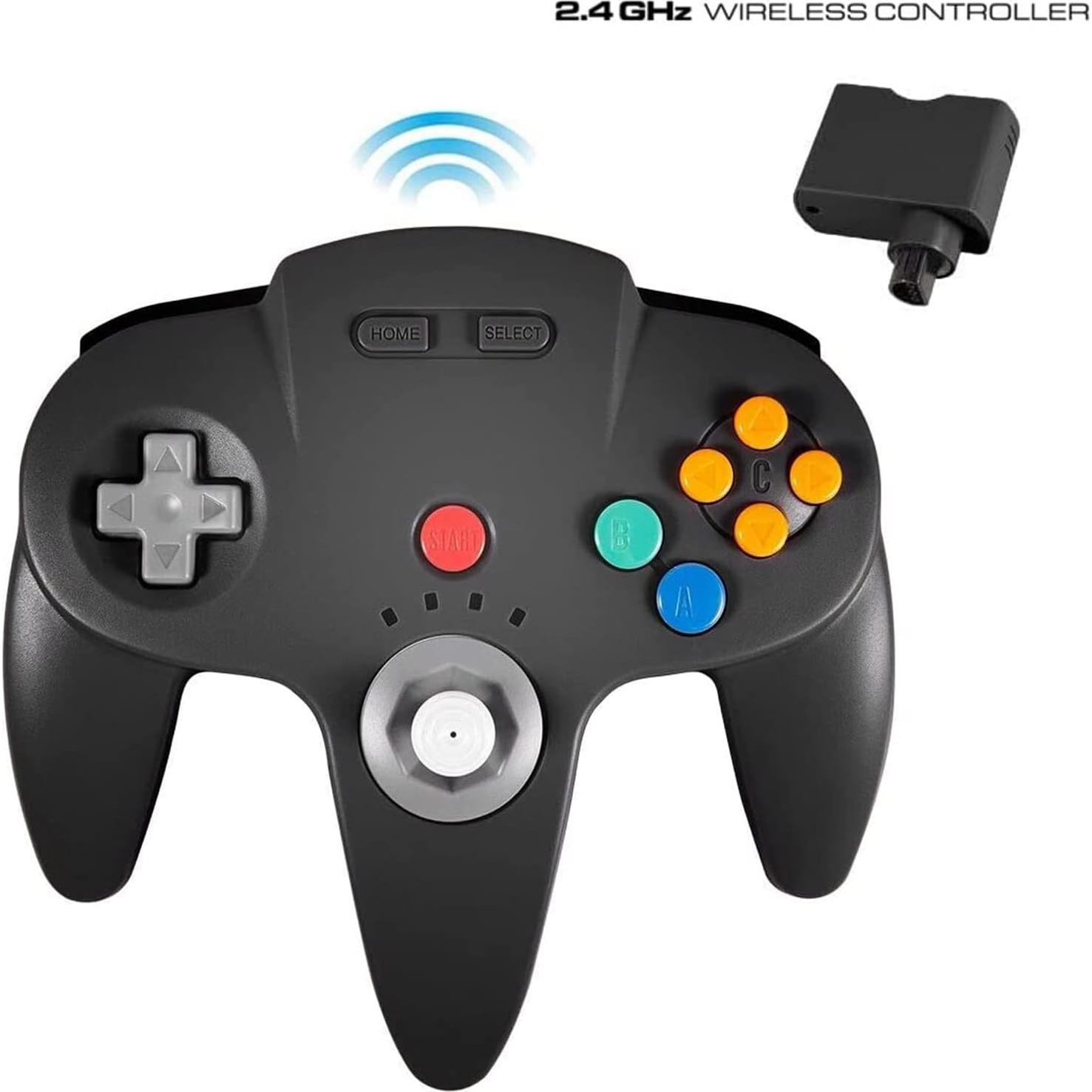 Controlador Inalámbrico KIWITATA para N64 Negro - Joystick Recargable