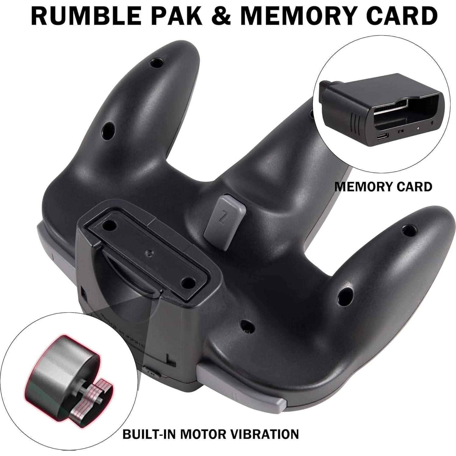 Controlador Inalámbrico KIWITATA para N64 Negro - Joystick Recargable