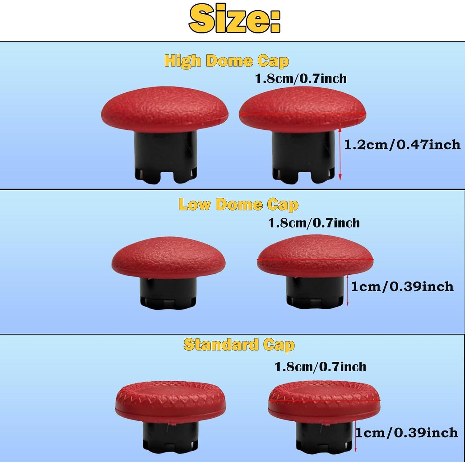 Thumbsticks Intercambiables 6en1 Alovexiong para PS5 Rojo