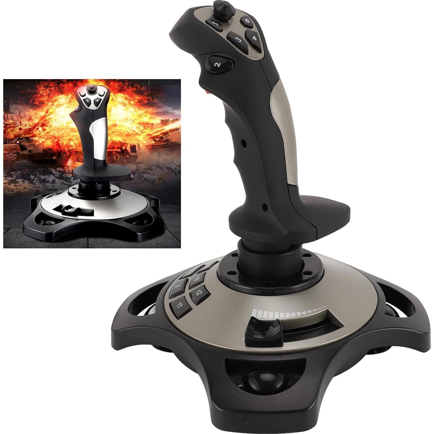 Joystick de Vuelo ASHATA para PC con Vibración y Acelerador