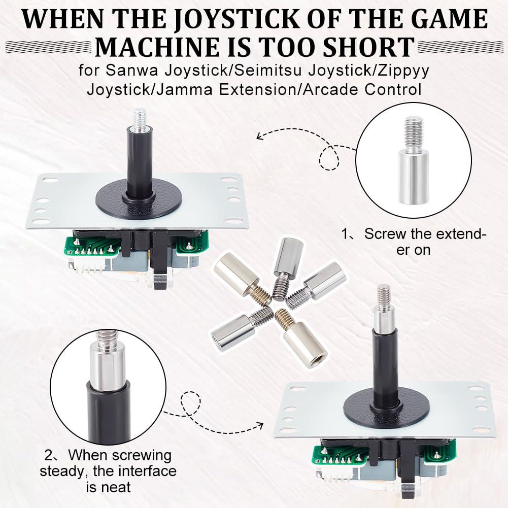 Extensores de Joystick Beinkmake 10 Pcs 15mm/14mm para Arcade
