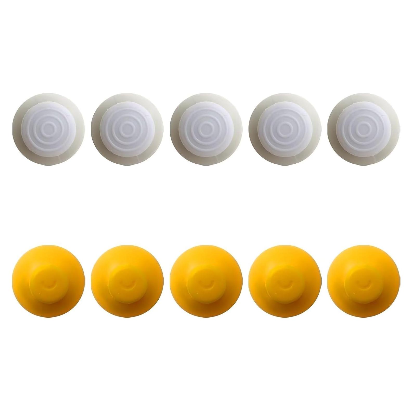 10 Tapas de Joystick Vicue para Nintendo GameCube Gris Amarillo
