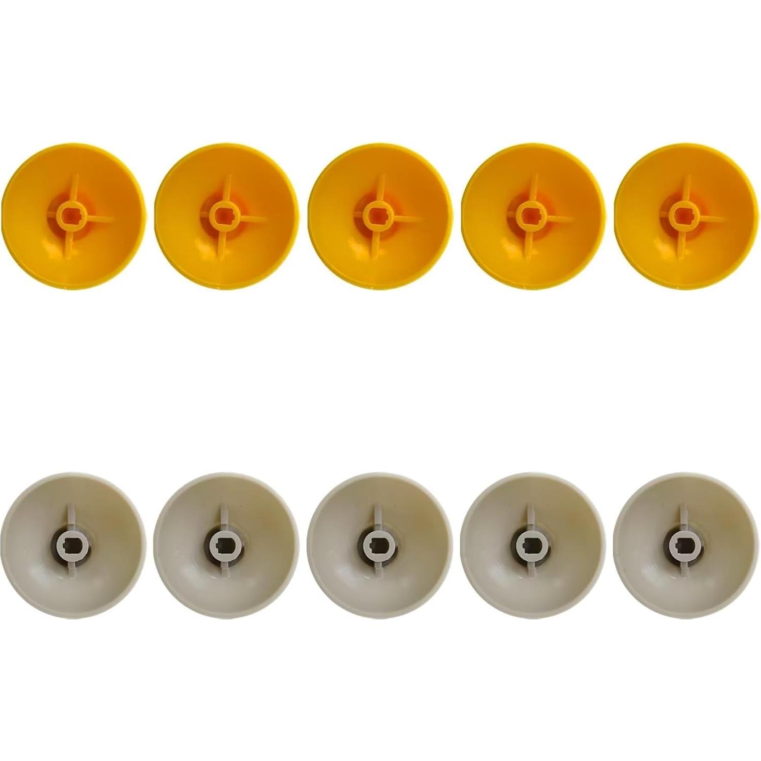 10 Tapas de Joystick Vicue para Nintendo GameCube Gris Amarillo