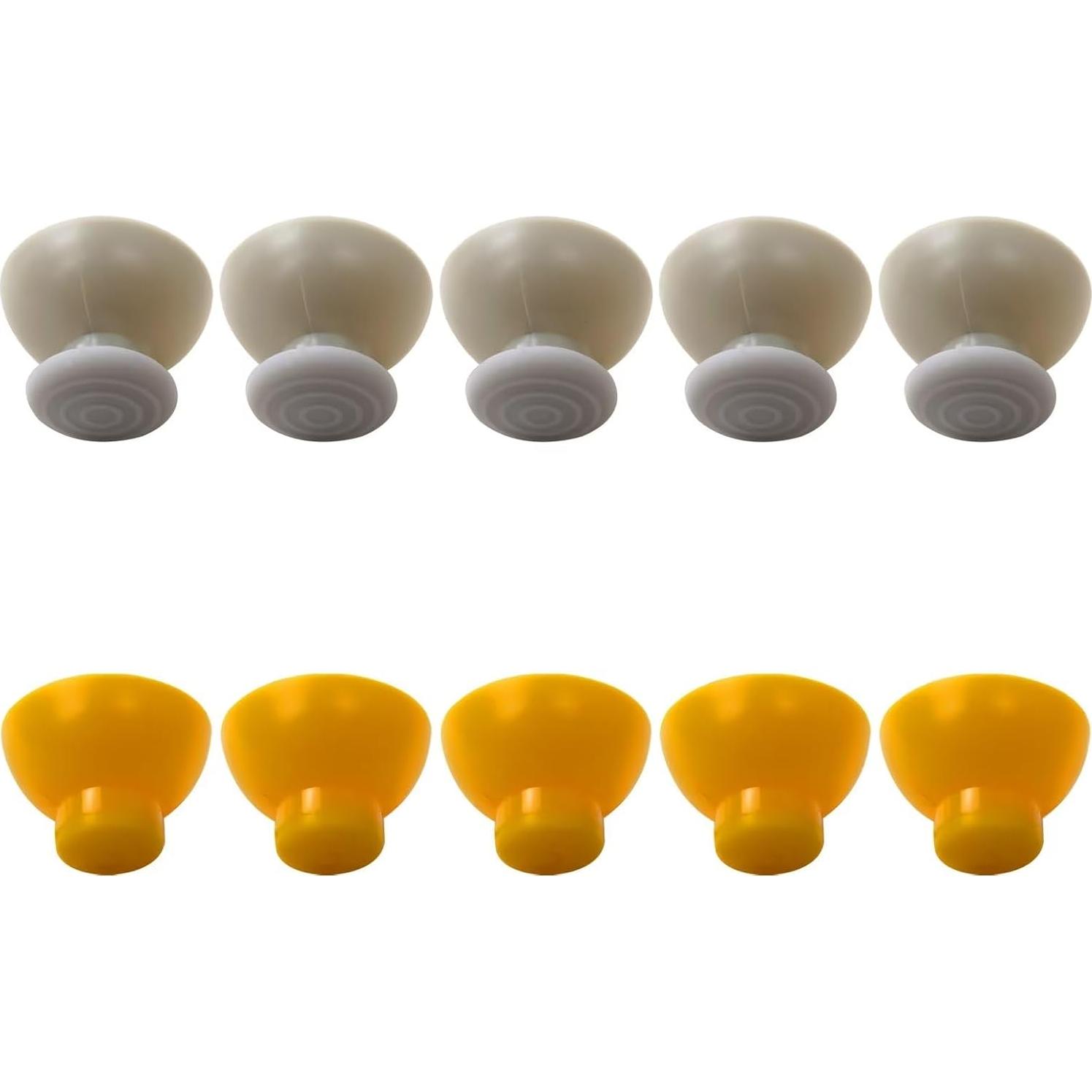 10 Tapas de Joystick Vicue para Nintendo GameCube Gris Amarillo