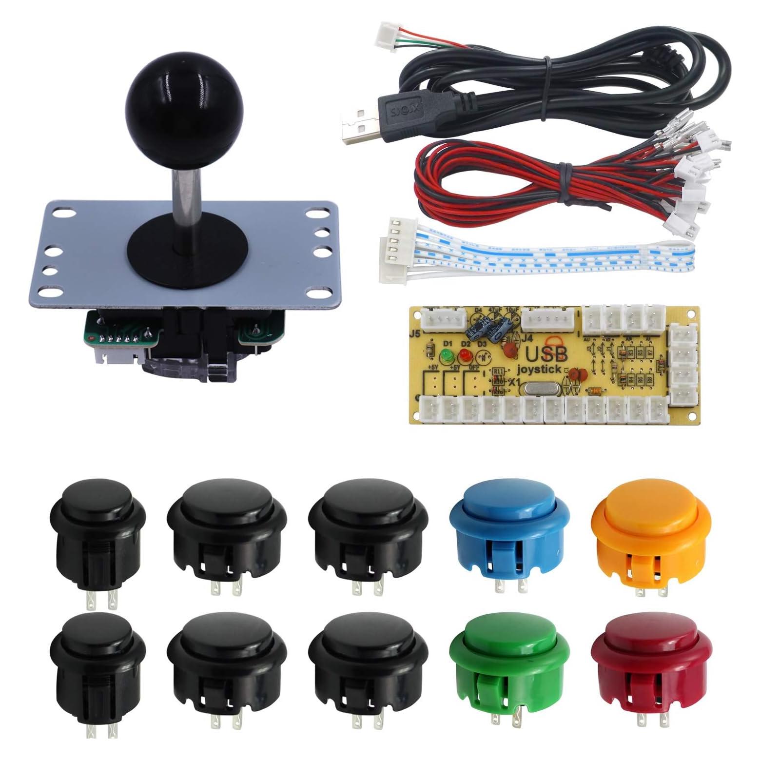 Kit Controlador Joystick Arcade SJ@JX 10 Botones USB
