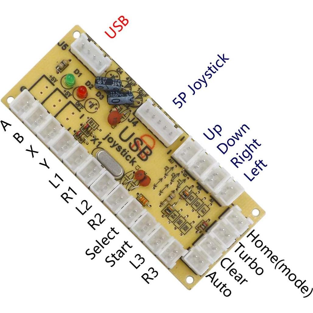 Kit Controlador Joystick Arcade SJ@JX 10 Botones USB