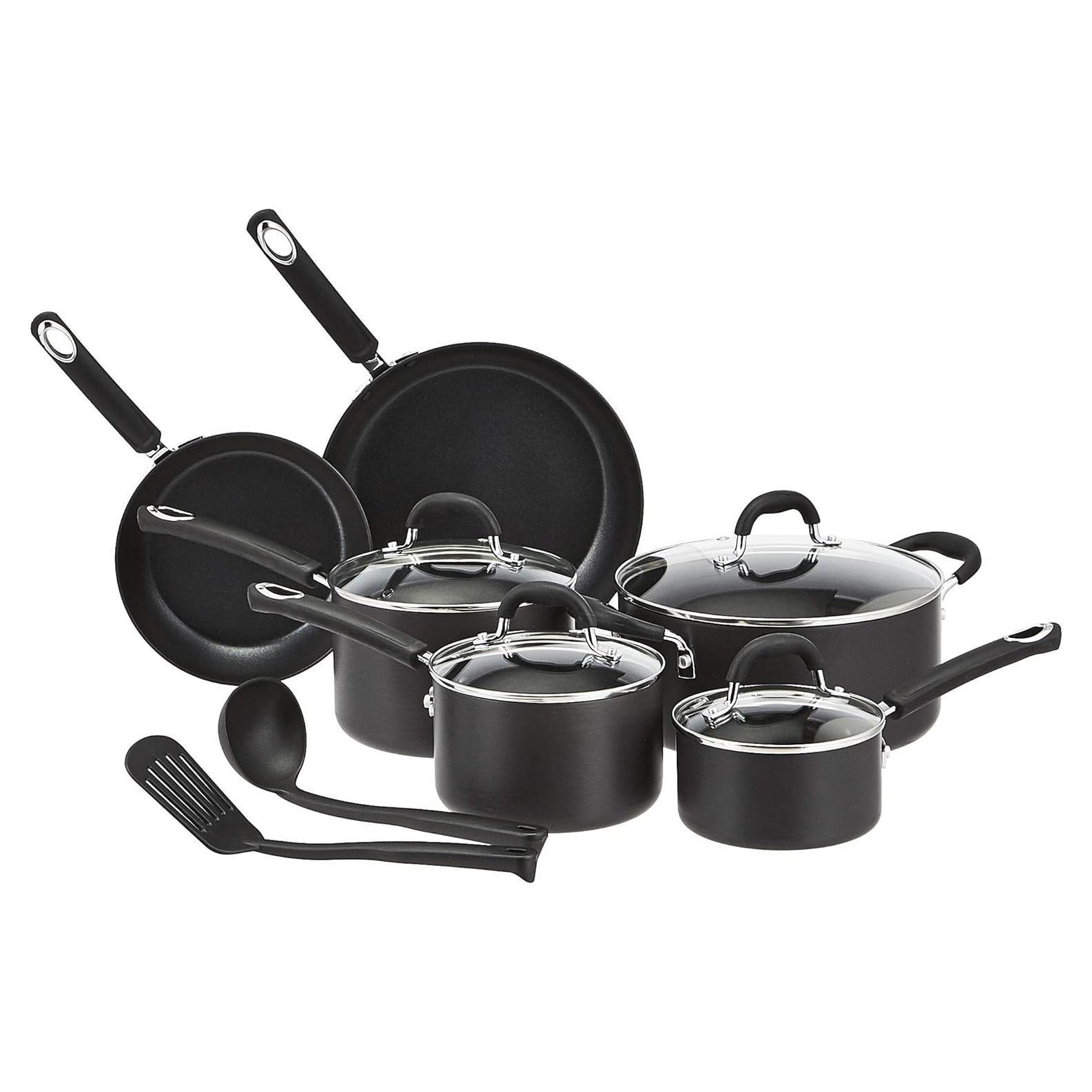 Juego de utensilios de cocina 12 piezas Amazon Basics negro