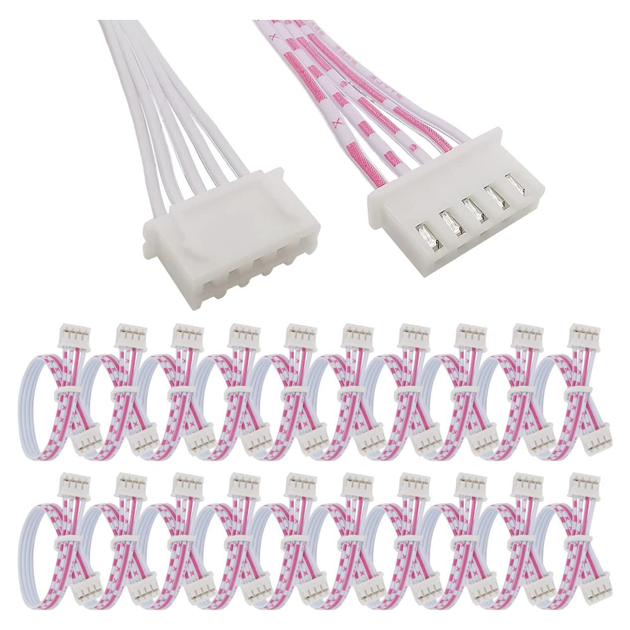 Cable de 5 Pines Hembra a Hembra JST 2.54mm 20cm 20PCS DKARDU