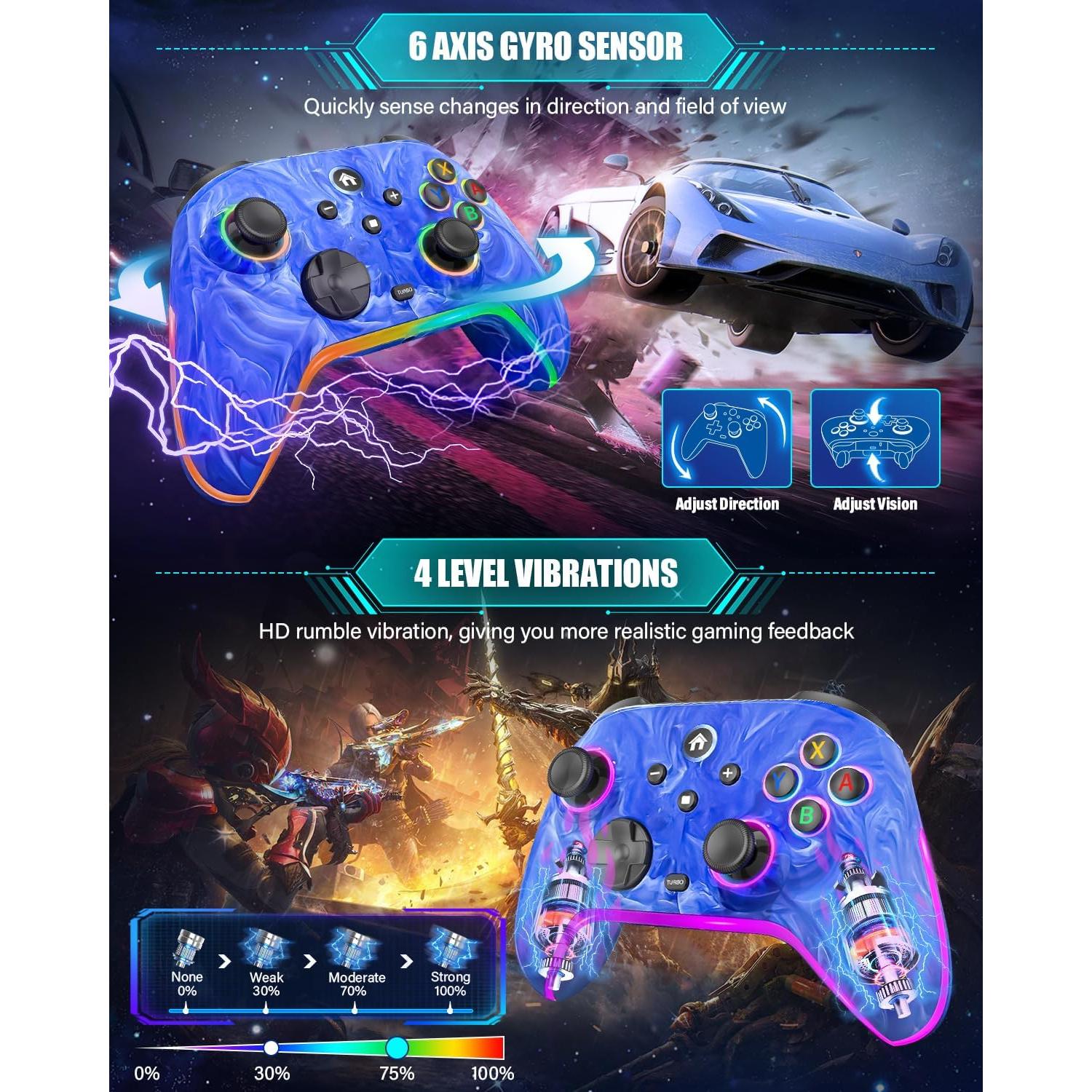 Controlador Inalámbrico KINGLINE para Nintendo Switch, 1200mAh