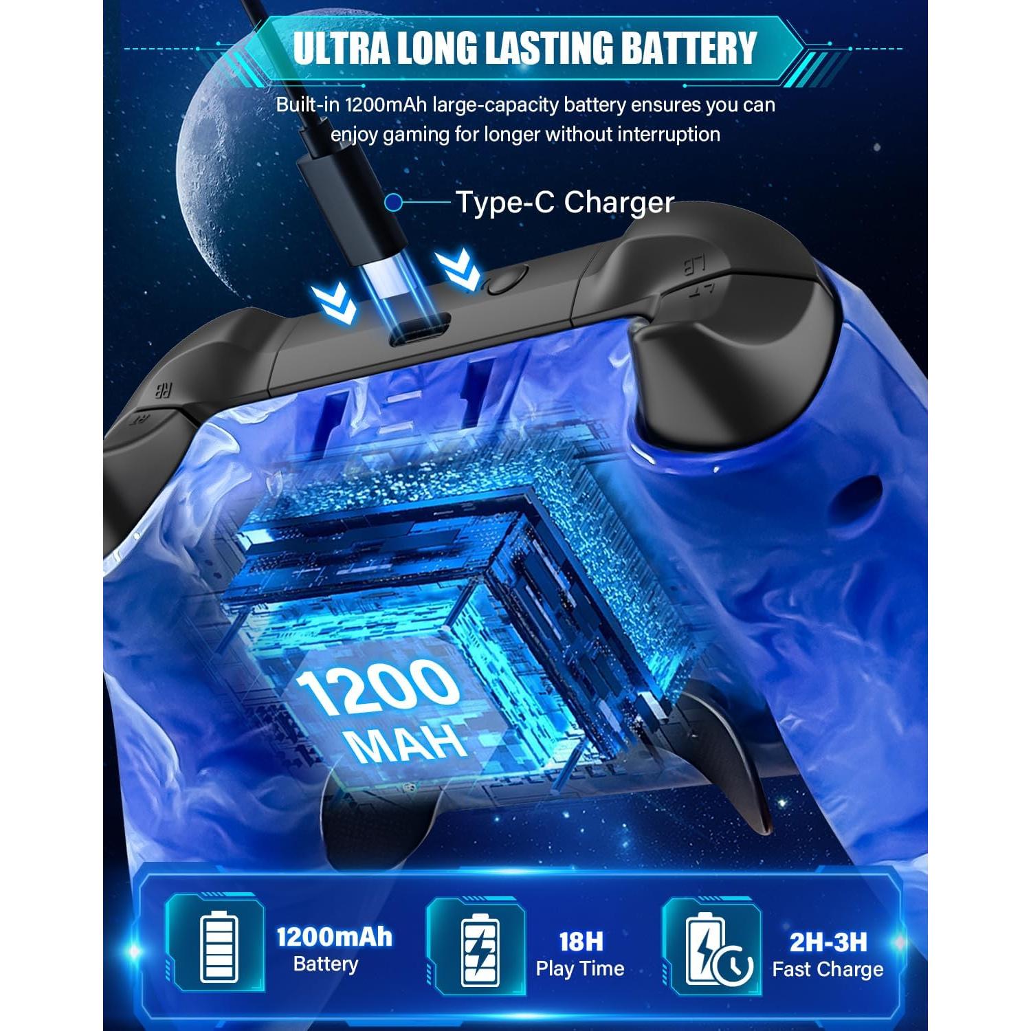 Controlador Inalámbrico KINGLINE para Nintendo Switch, 1200mAh