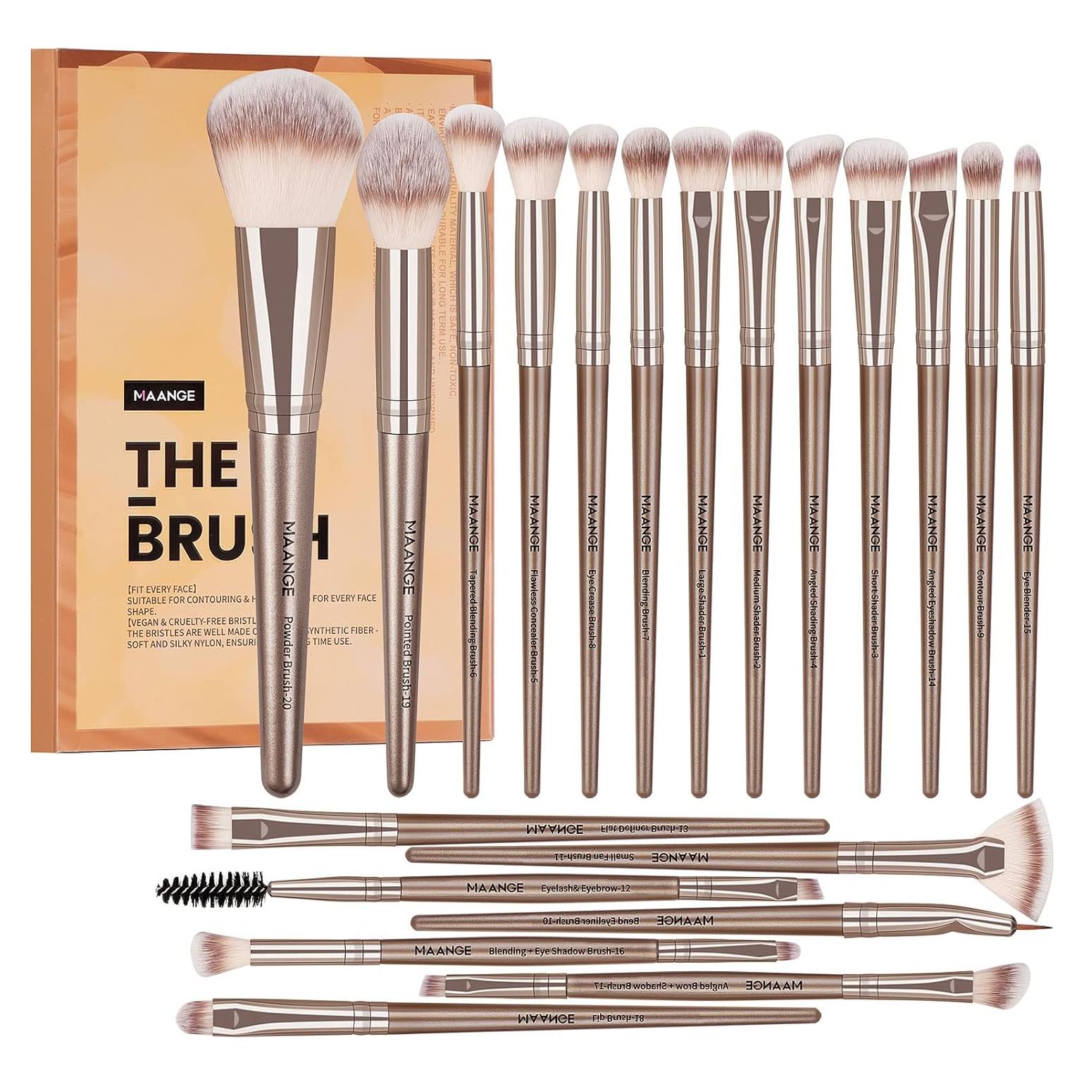 Juego de Brochas de Maquillaje MAANGE 20 Piezas Profesional