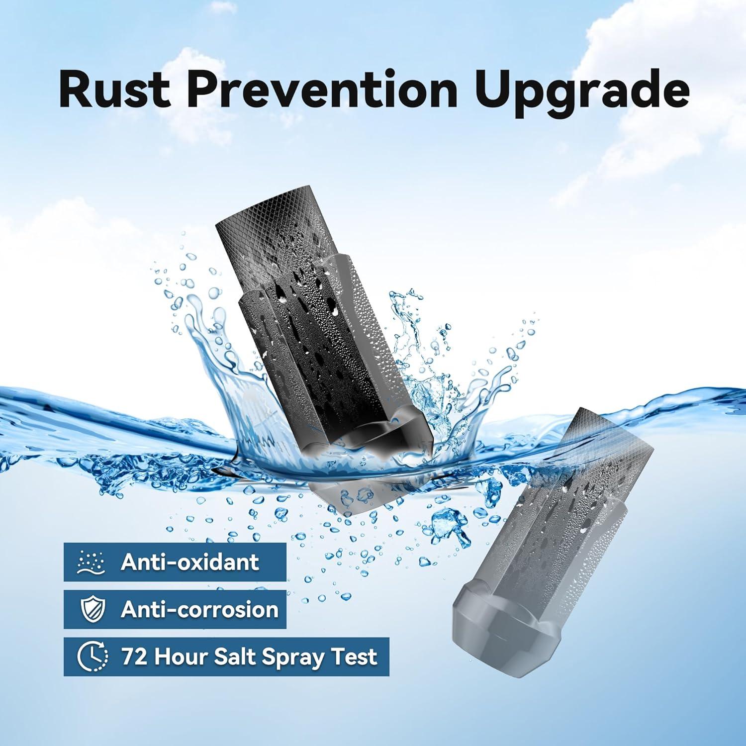 20 Tuercas de Buje Abierto EZISOE M12x1.5 50mm Negras