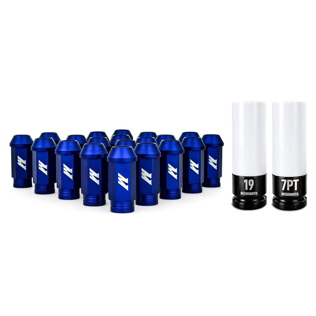 Tuercas de bloqueo aluminio Mishimoto M12x1.25, 20 piezas azul