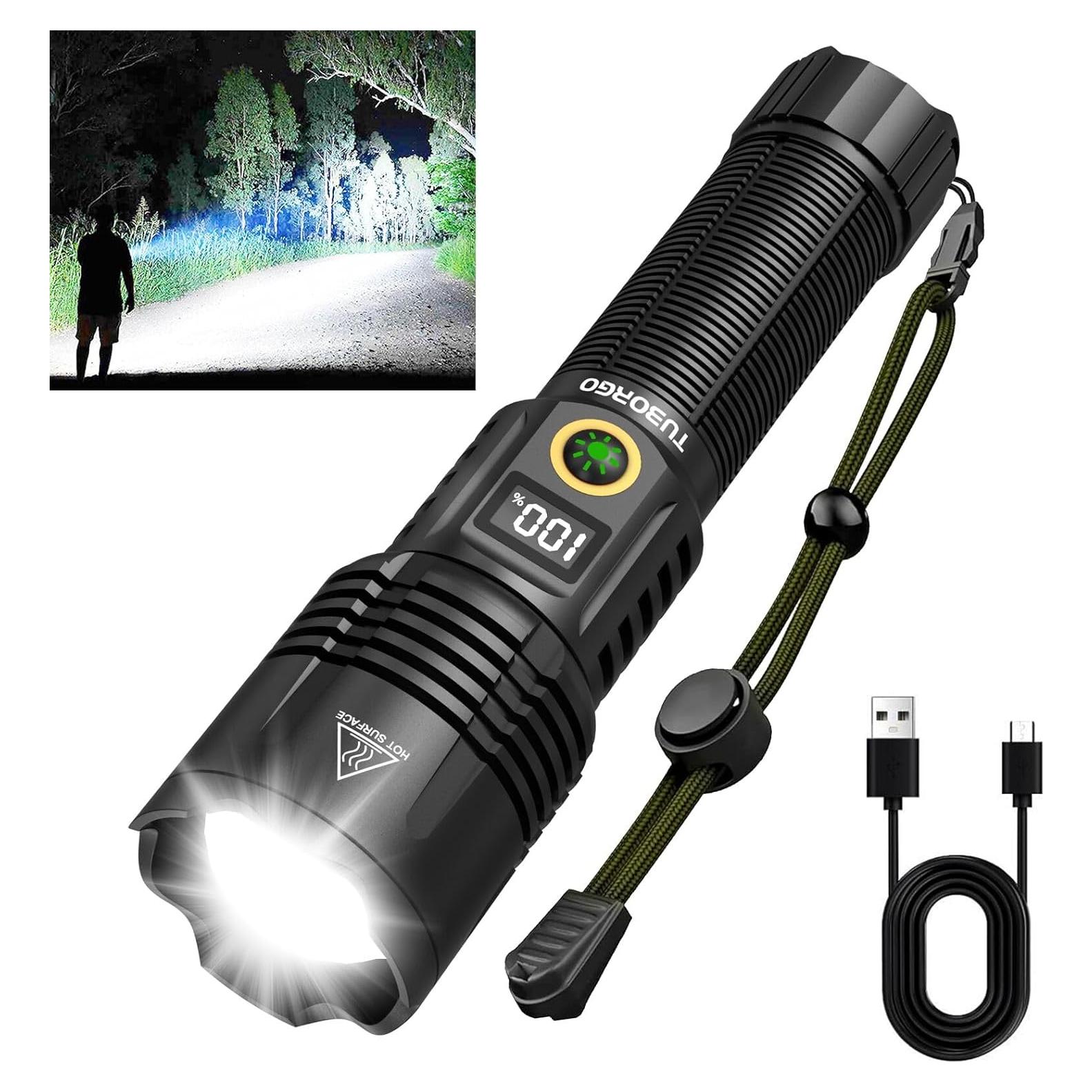 Linterna LED Táctica TUBORGO 900000 Lúmenes Recargable