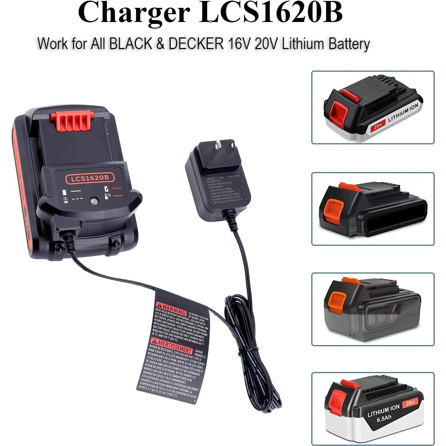 Cargador de Batería Litio LCS1620B Black and Decker 20V
