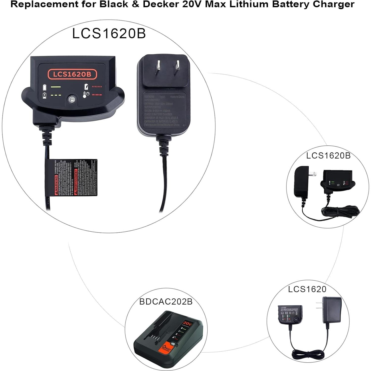 Cargador de Batería Litio LCS1620B Black and Decker 20V