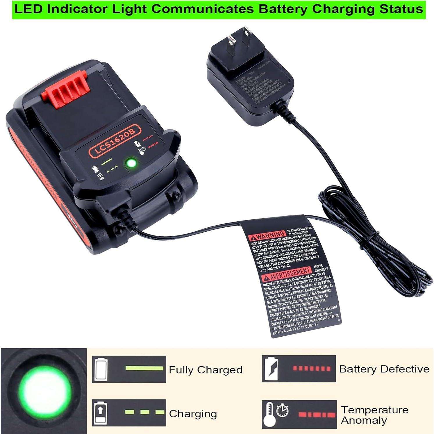 Cargador de Batería Litio LCS1620B Black and Decker 20V