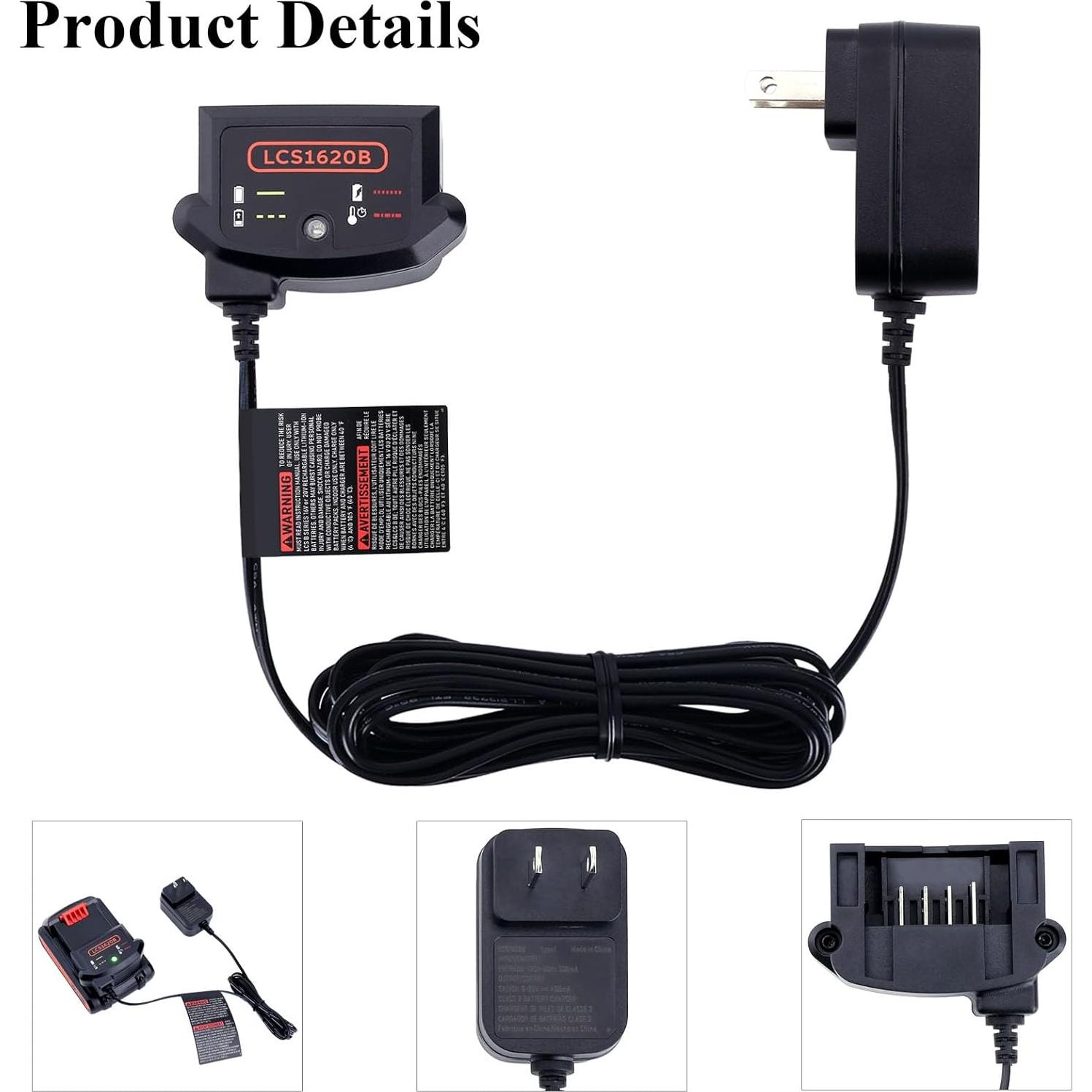 Cargador de Batería Litio LCS1620B Black and Decker 20V