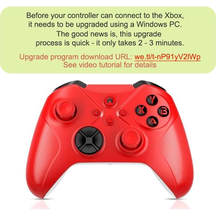 Controlador Inalámbrico Xbox Rojo - Doble Vibración y Turbo