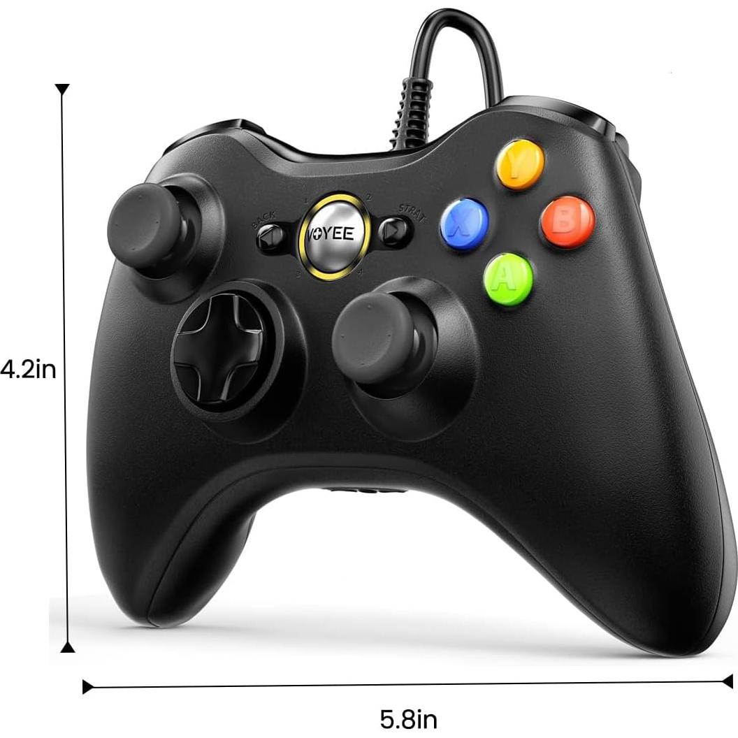 Controlador VOYEE 360 PC por Cable Negro con Joystick Mejorado
