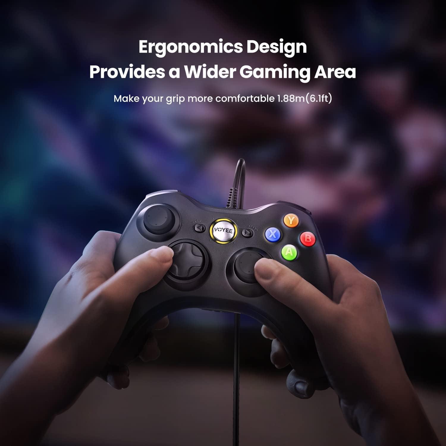 Controlador VOYEE 360 PC por Cable Negro con Joystick Mejorado