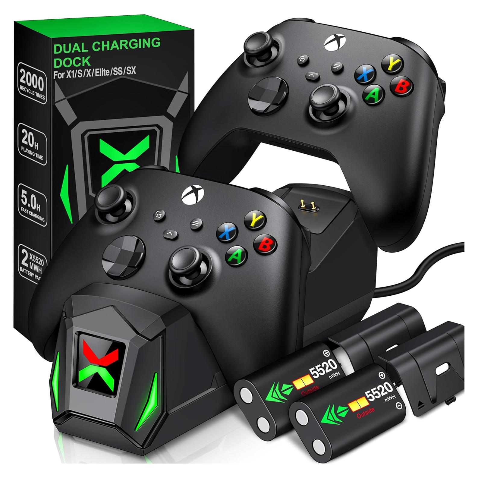 Estación de Carga Doble NinABXY para Controladores Xbox