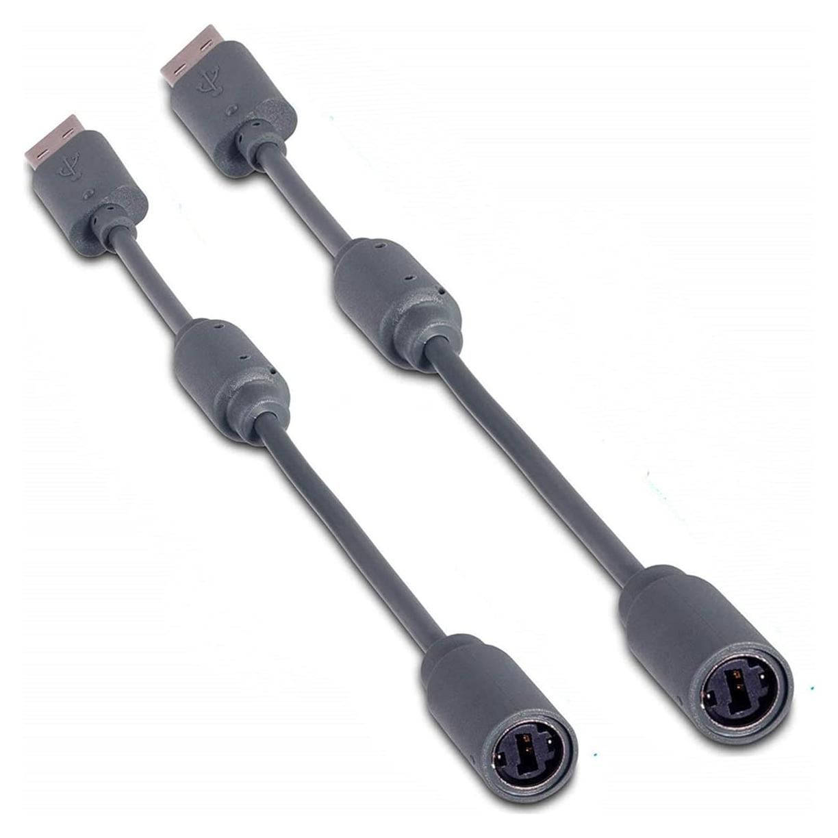 Paquete de 2 Cables USB de Reemplazo Xbox 360 - 27cm Gris