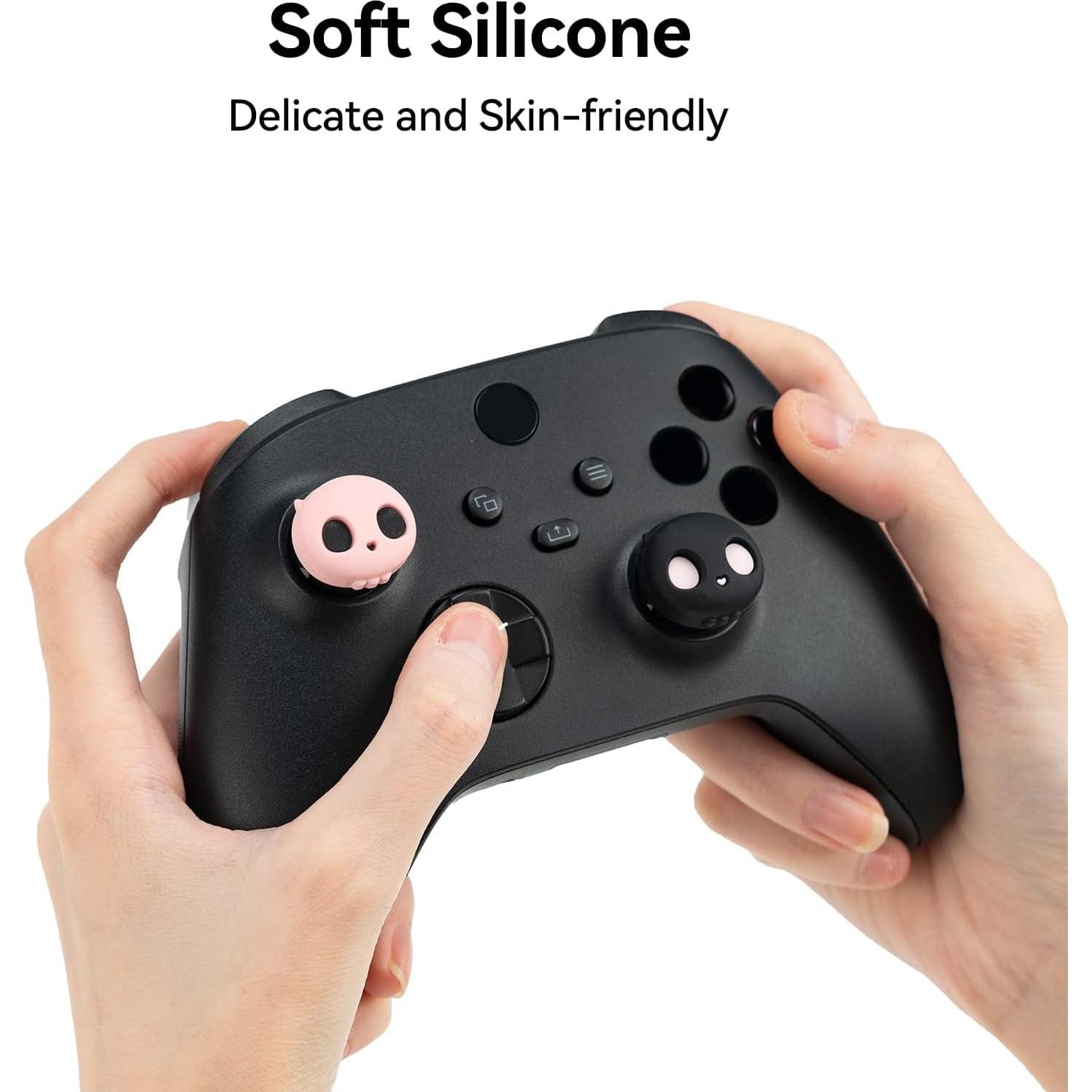 GeekShare Tapas de Joystick Xbox One - Calavera Rosa - 4 Piezas