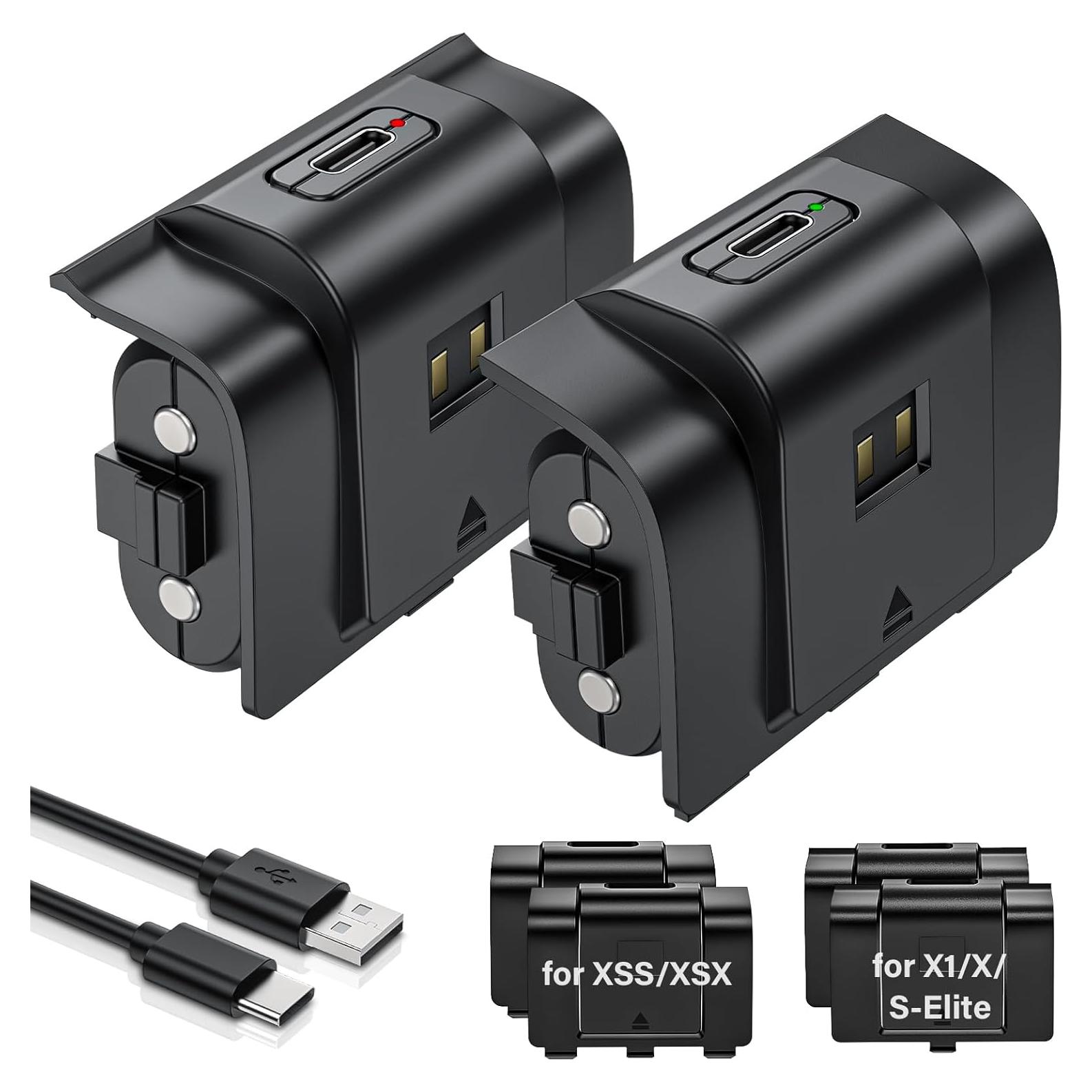 Paquete de Batería Recargable JAVRUNWOF para Xbox 2x4800mWh