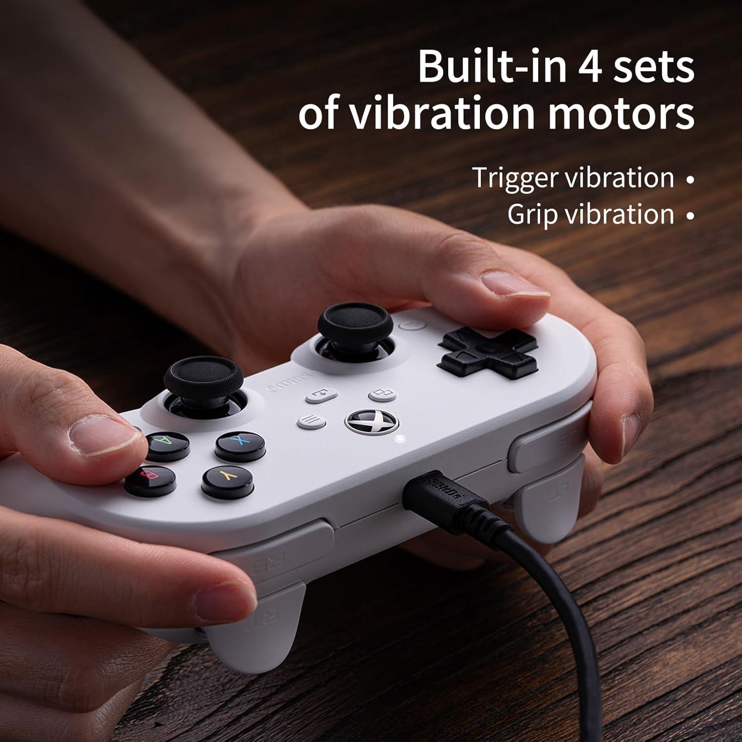 8bitdo Pro 2 Wired Controller for Xbox Series X|S, Xbox One, Windows 10/11, Gamepad with Hall Effect Joysticks, 3.5mm Audio Jack- Officially Licensed - White