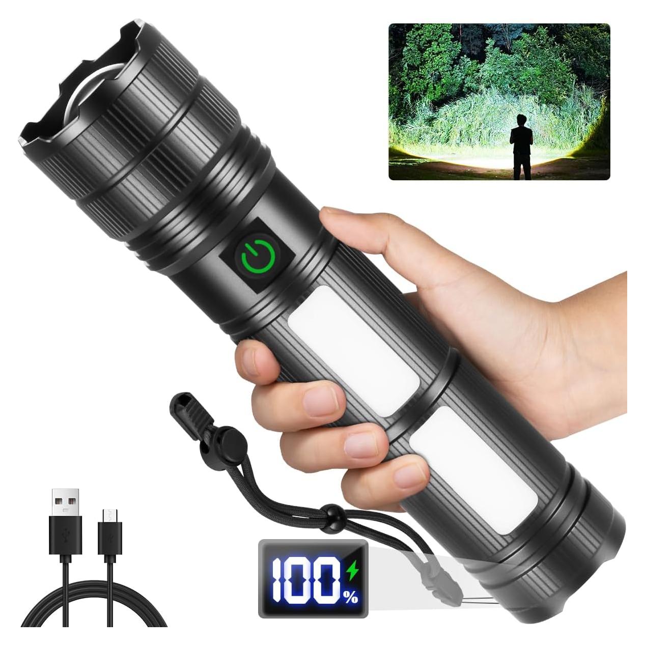 Linterna LED Recargable KYEKIO 20.32 cm Alta Potencia