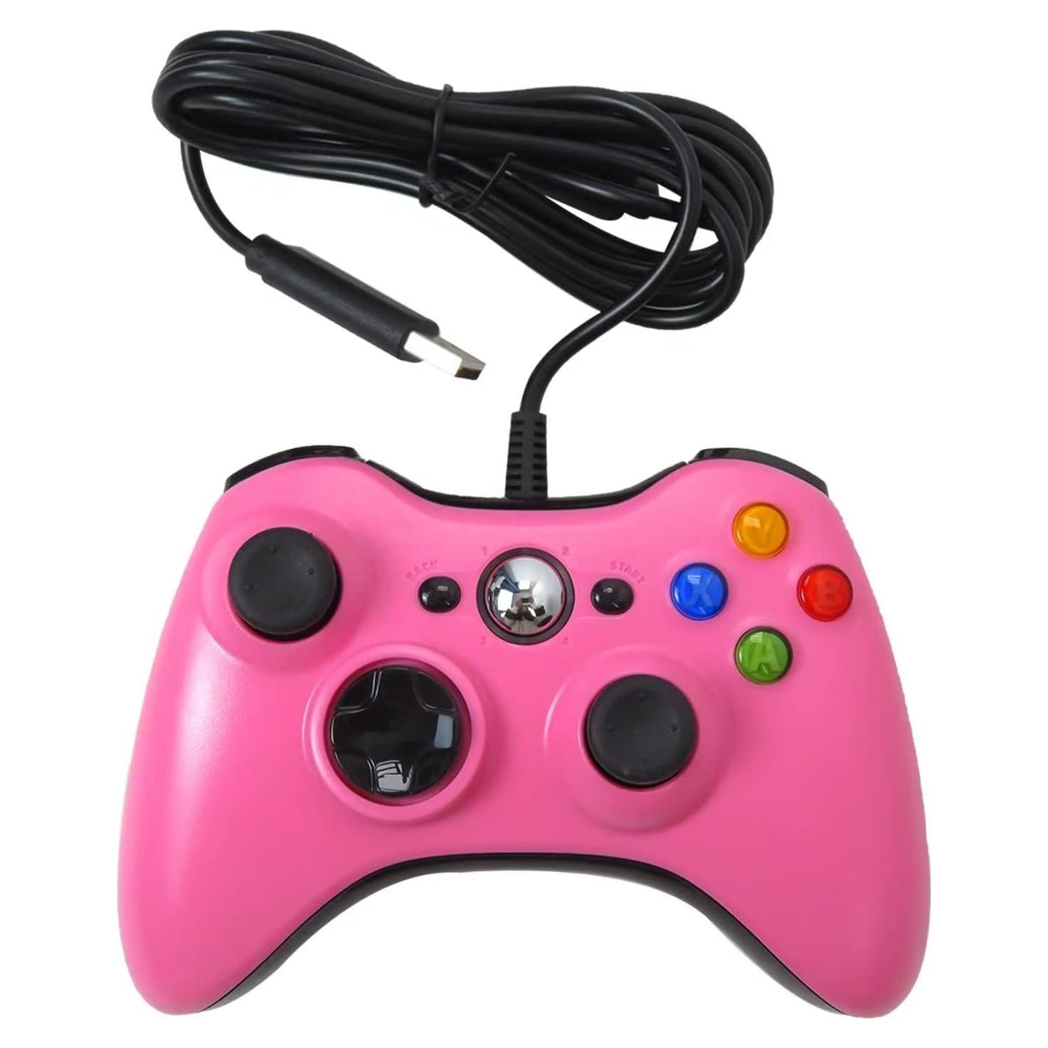 Controlador USB Con Cable USonline911 para Xbox 360 Rosa