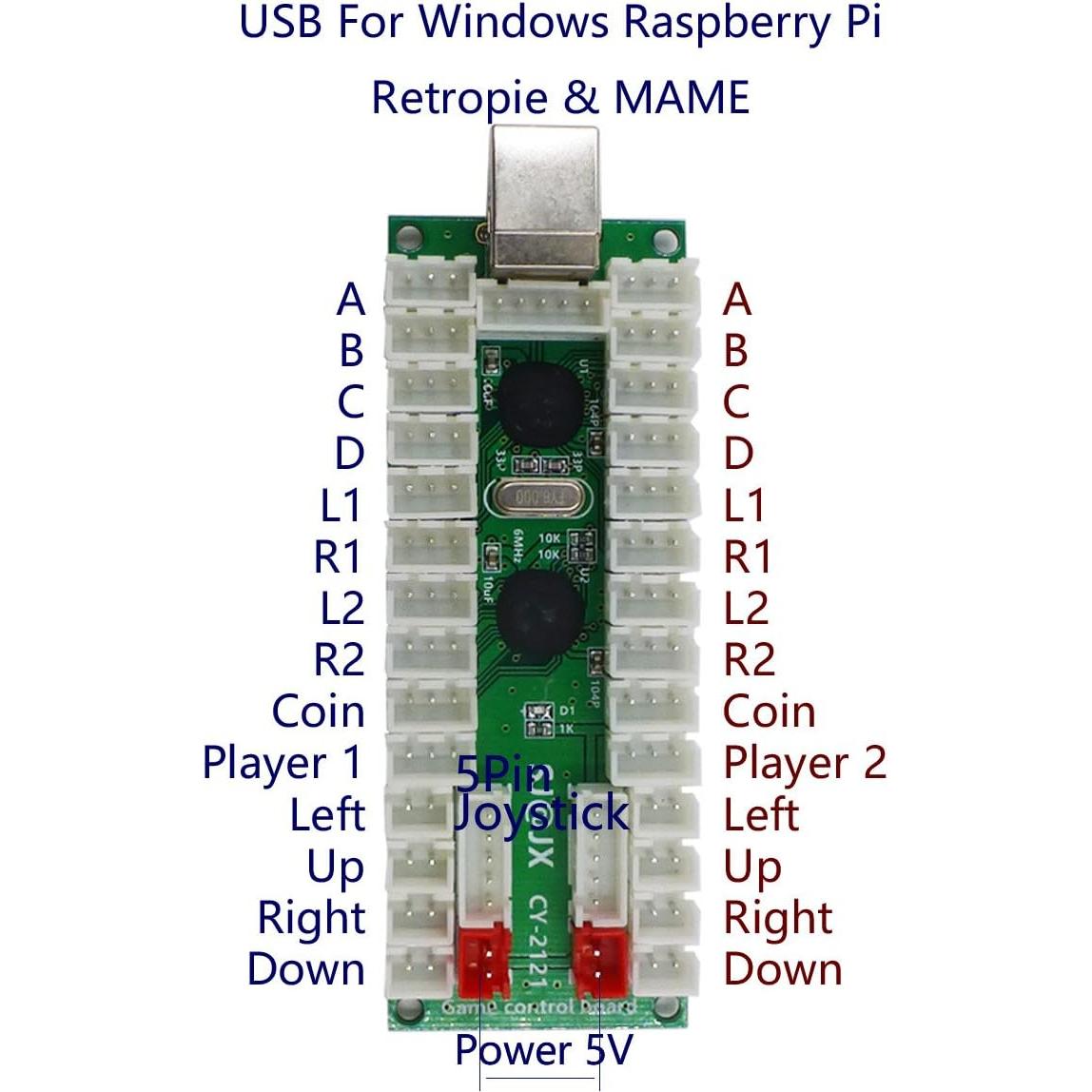 Kit Arcade 2 Jugadores SJ@JX LED USB Sin Retardo