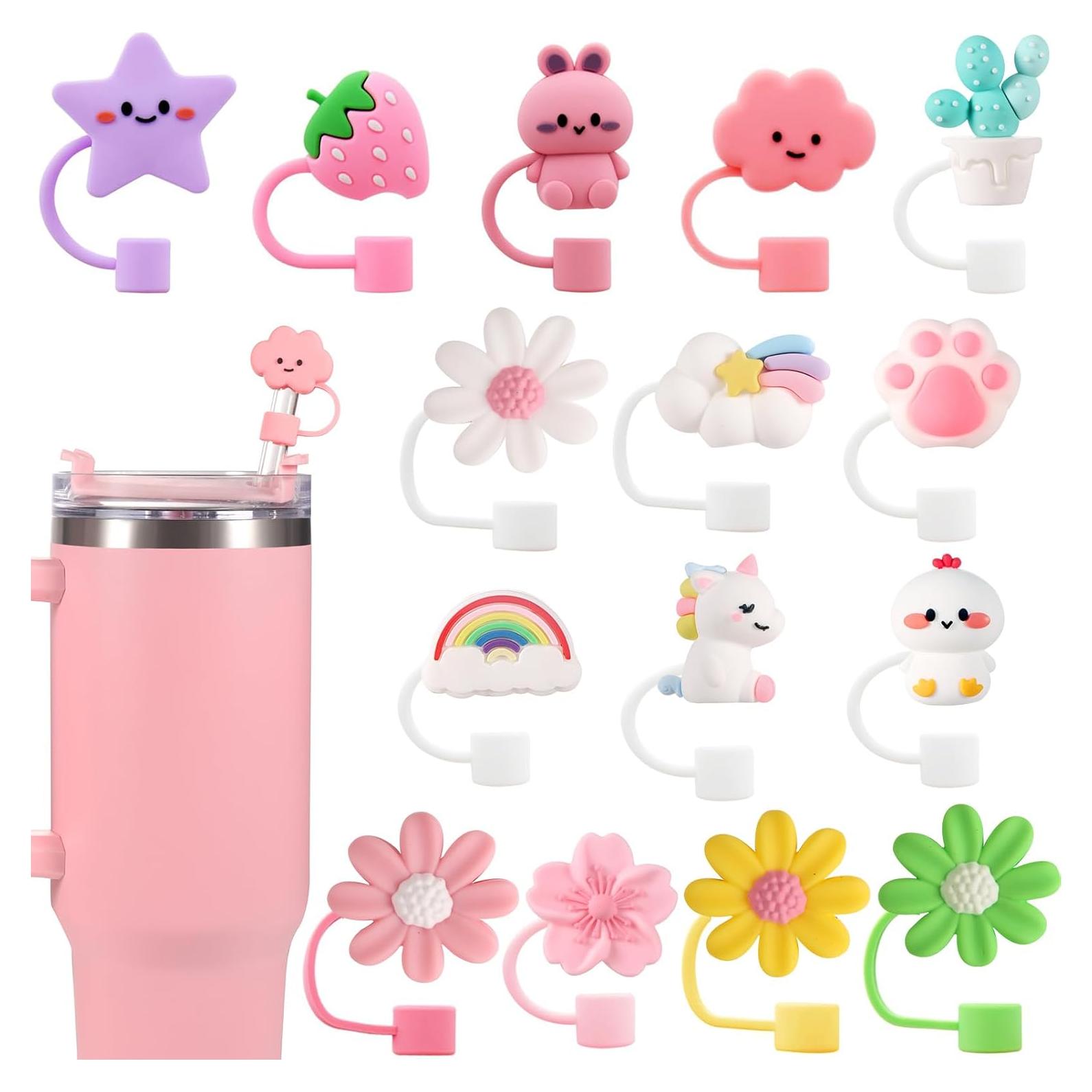 15 Tapas de Silicona DALOO para Pajitas 10 mm Multicolor