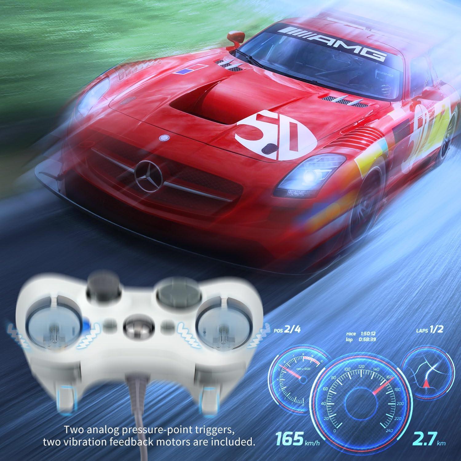 Controlador USB OSTENT Gamepad Xbox 360 PC Blanco