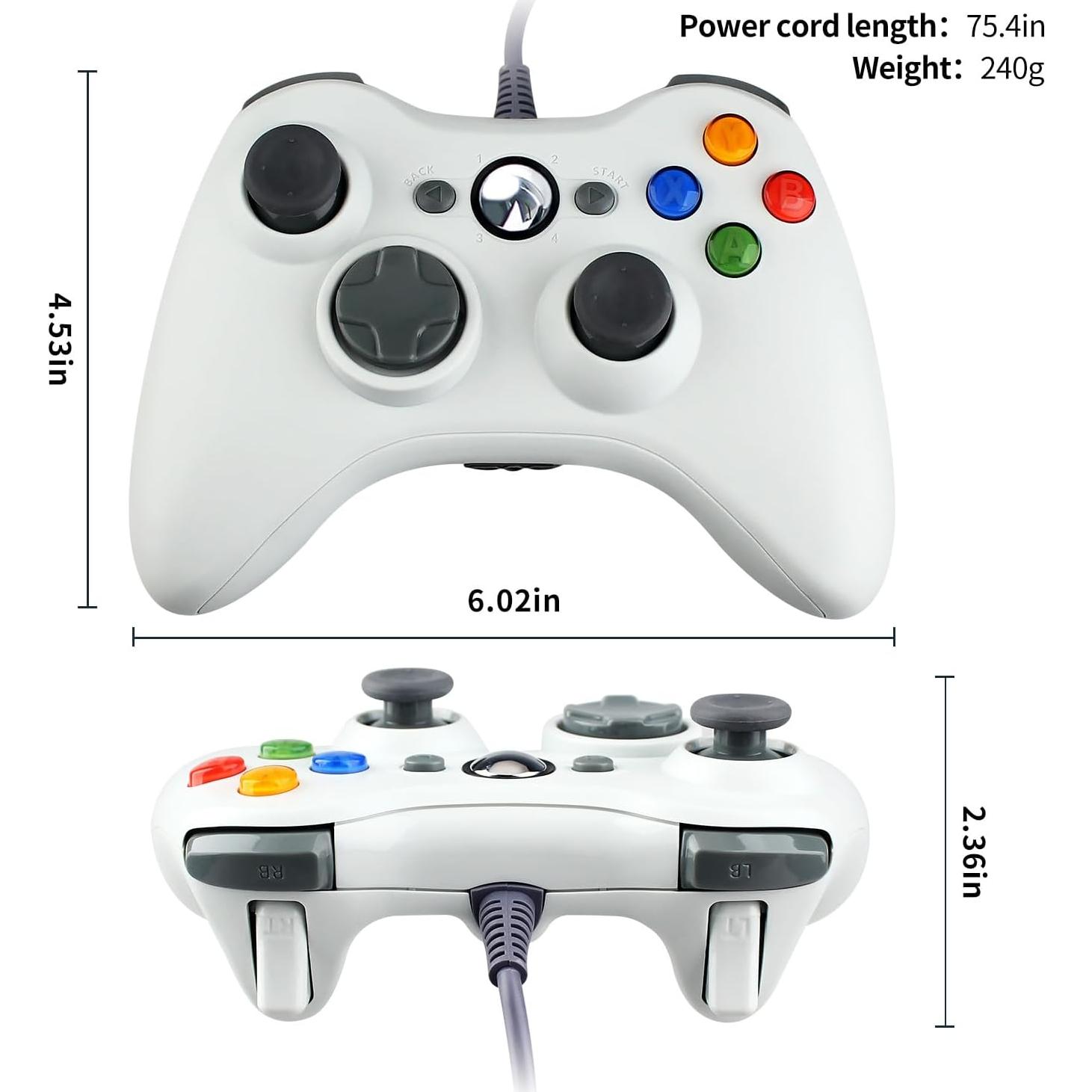 Controlador USB OSTENT Gamepad Xbox 360 PC Blanco