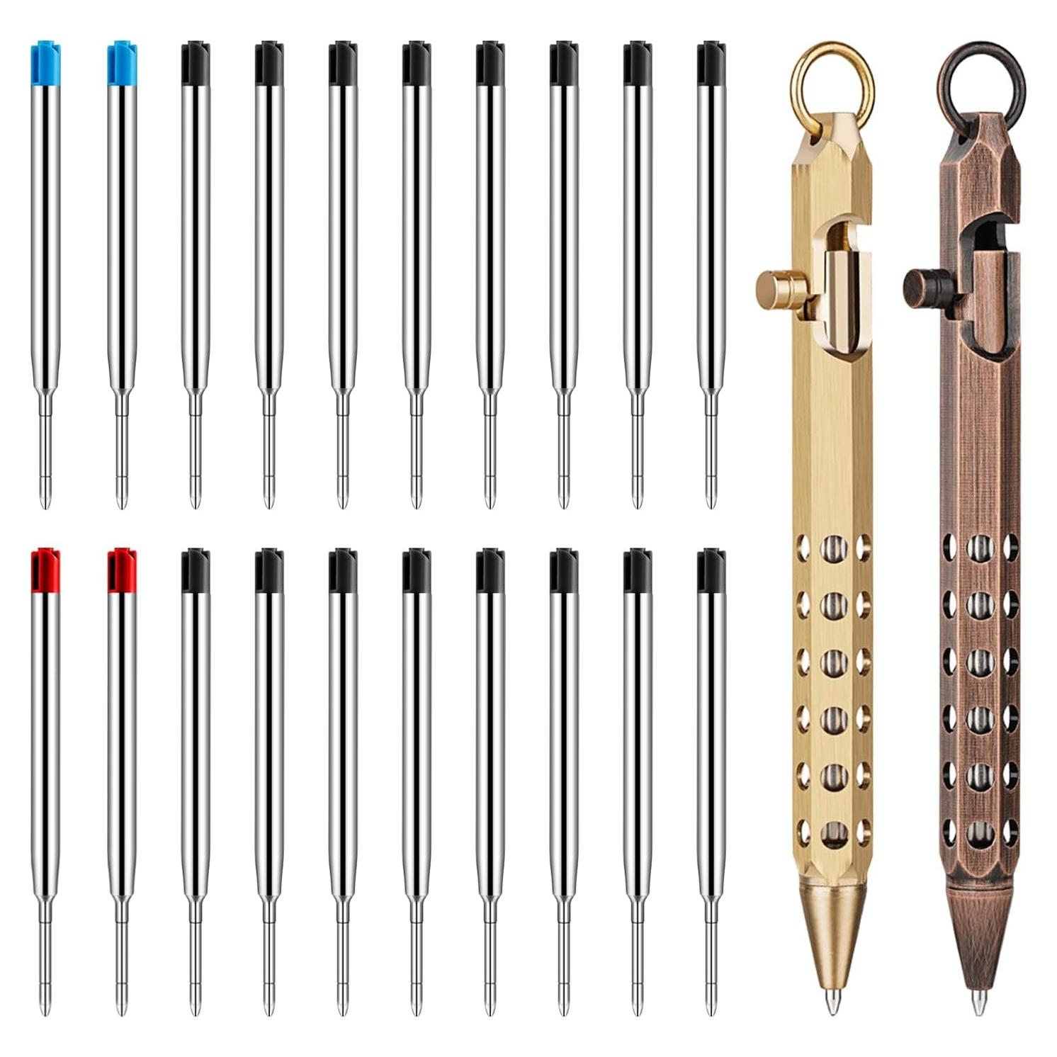 Bolígrafos Tácticos Origin-Joy 2 Pcs Latón Natural y Bronce