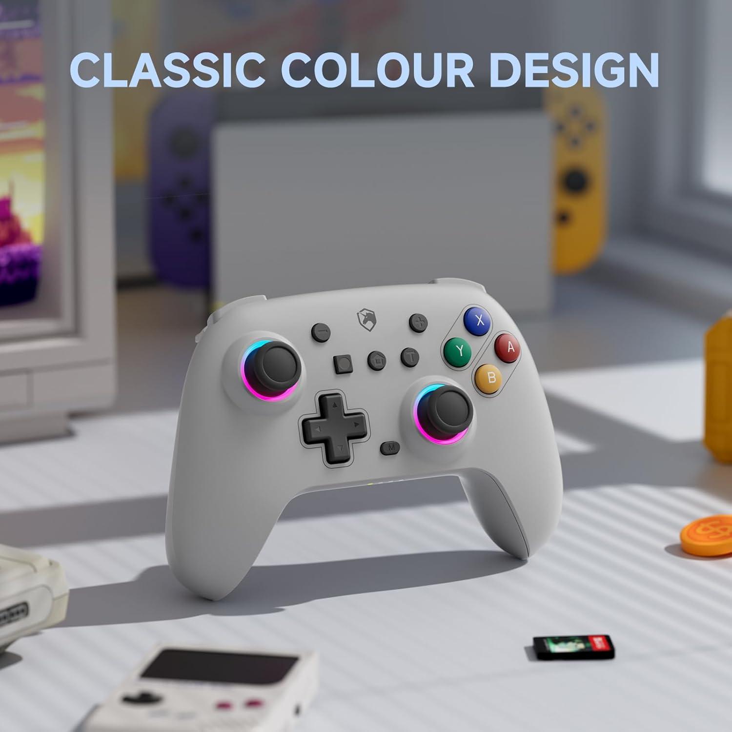 Controlador Inalámbrico ECHTPower para Nintendo Switch Gris