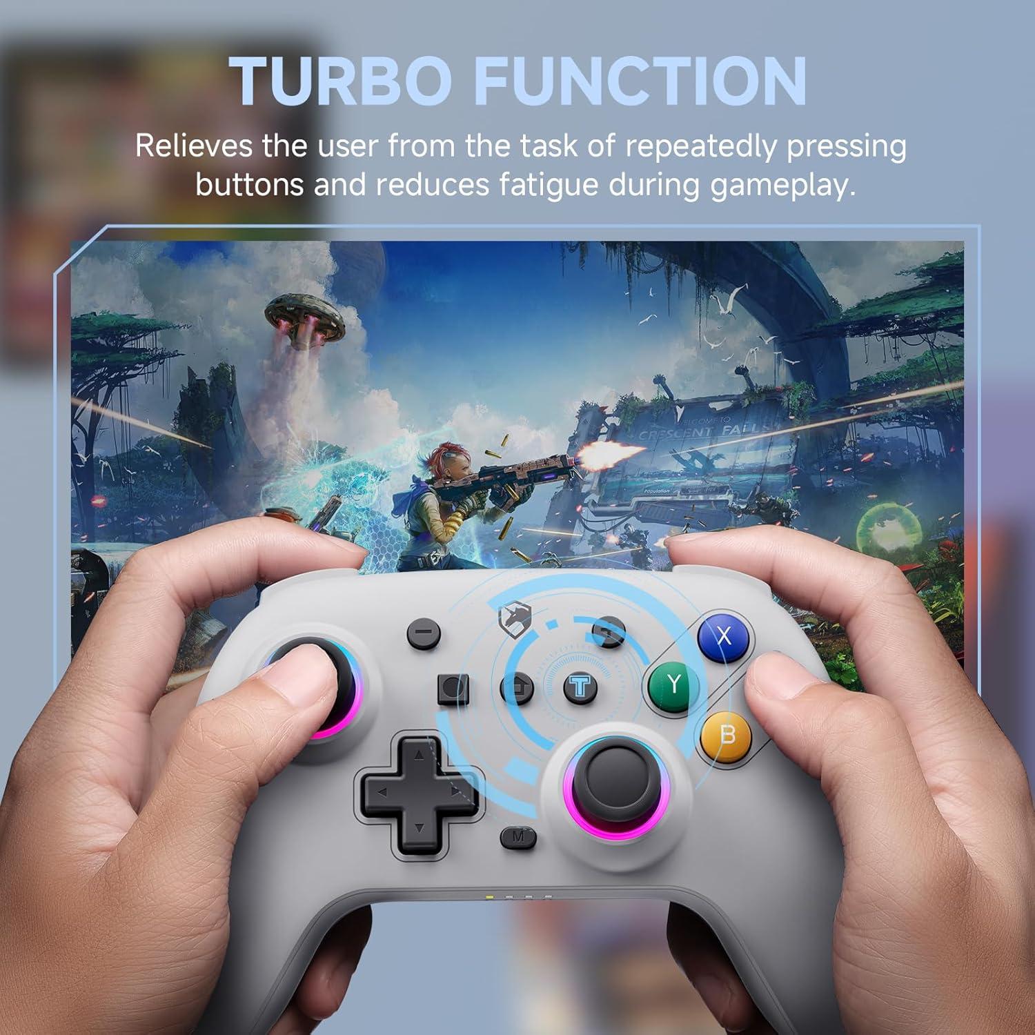 Controlador Inalámbrico ECHTPower para Nintendo Switch Gris