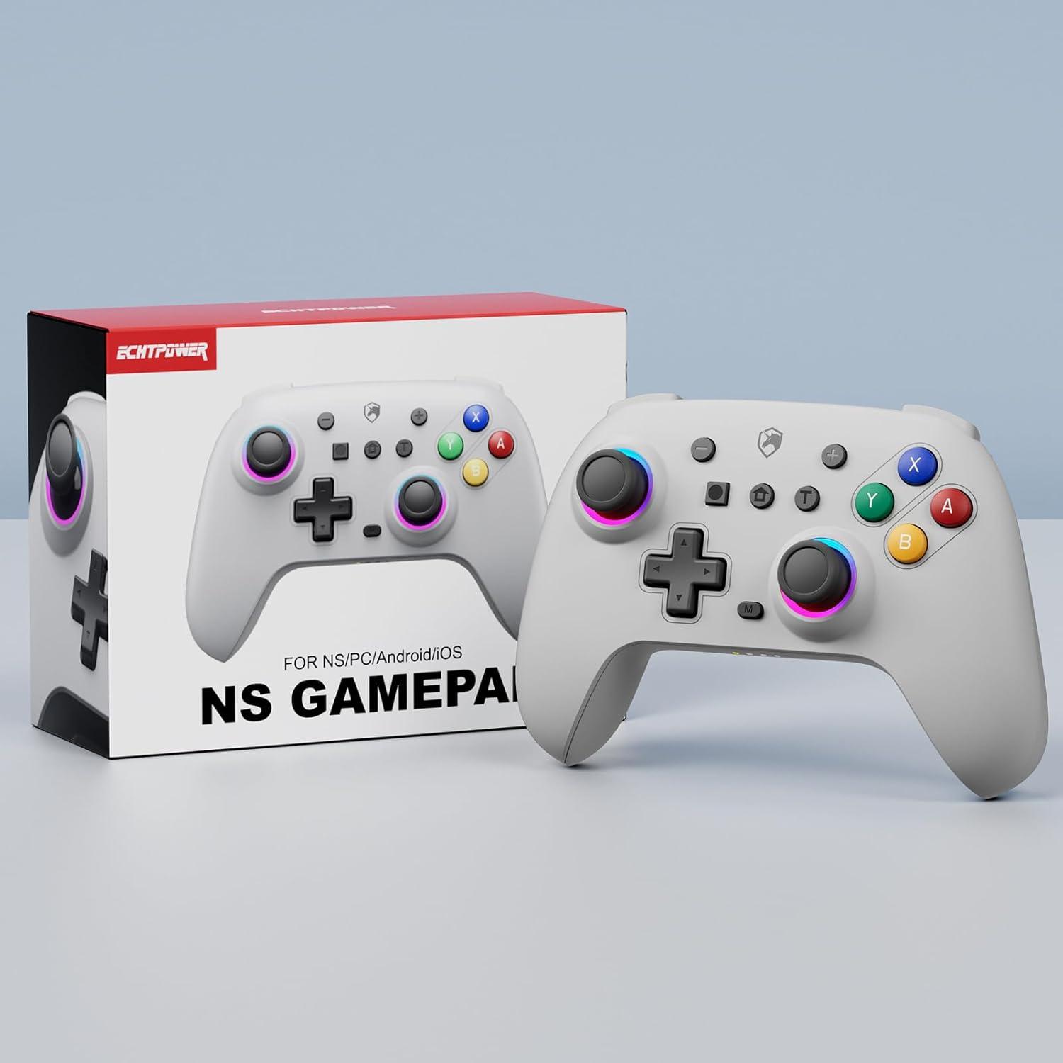 Controlador Inalámbrico ECHTPower para Nintendo Switch Gris